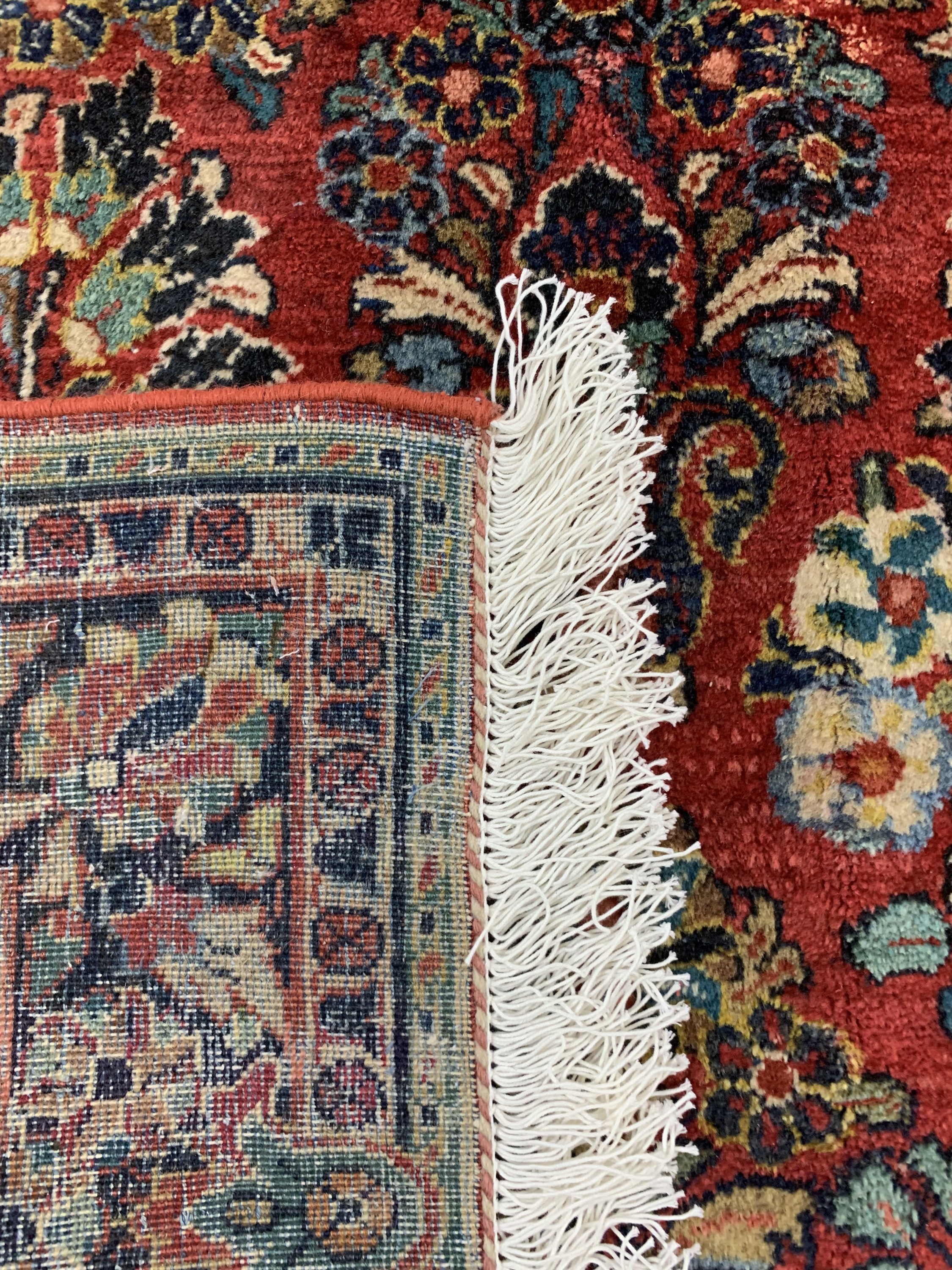 Detail f: Sarogh US Re-Import, Persien, Anfang 20.Jhd, Wolle auf Baumwolle, ca. 356 x 133 cm,EHZ: 2, Fransen erneuert, Fleck, Morsch