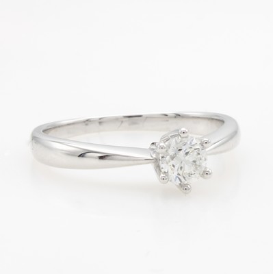 Image 26912357 - Ring mit Brillant, WG 585/000, Brill. in 6er Krappenfassung ca. 0.45 ct Weiß/p, RW ...