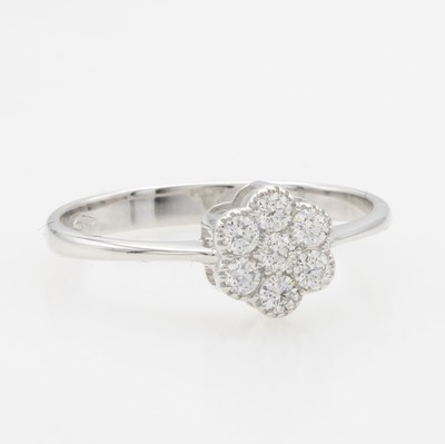 Image Ring mit Brillanten, WG 750/000, 7 Brill. blütenf. gef. zus. ca. 0.25 ct ...