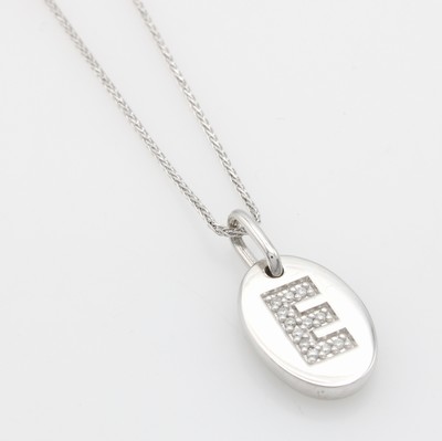 Image Anhänger mit Brillanten an Kette, WG 585/000, Brill. als E gefasst zus. ca. 0.05 ct ...