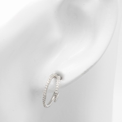 Image 26912378 - Paar Steckcreolen mit Brillanten, WG 585/000, Brill. zus. ca. 0.45 ct ...