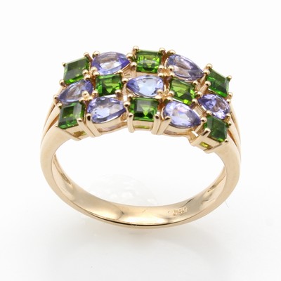 Image 26912611 - Ring mit Tansaniten und Diopsiden, RoséG 585/000, Farbsteine zus. ca. 1.89 ct, RW ...