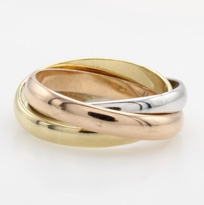 Image 3-reihiger Ring, GG/WG/RG 585/000, Breite je Ring ca. 3 mm, RW ca. 56 (auch in RW ca. 50 ...
