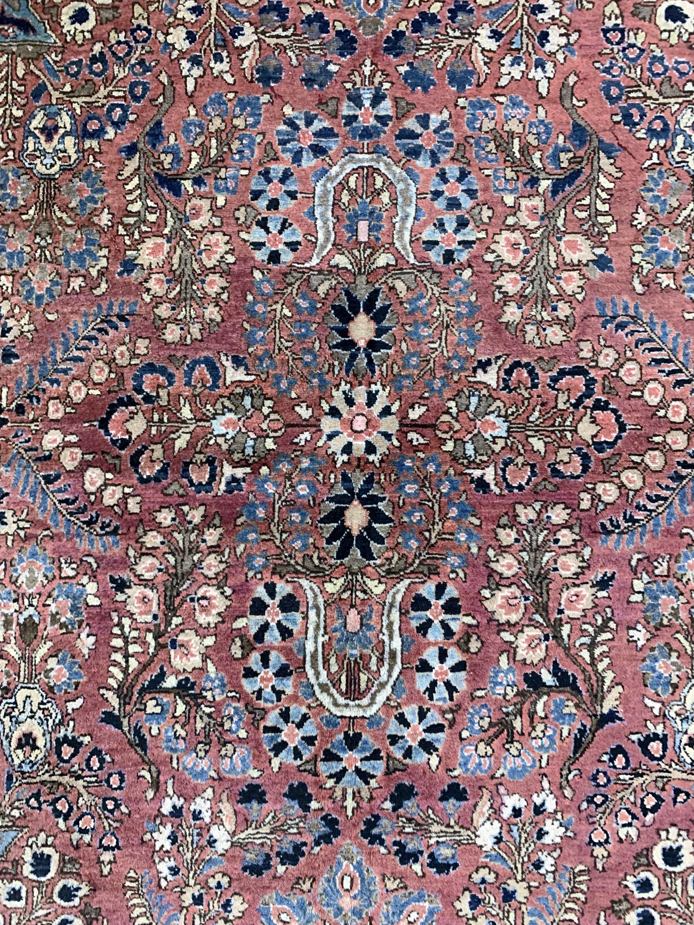 Detail b: Us Re-Import Sarogh, Persien, Anfang 20.Jhd, Wolle auf Baumwolle, ca. 204 x 132 cm,EHZ: 2, (kleiner Mottenfrass).
