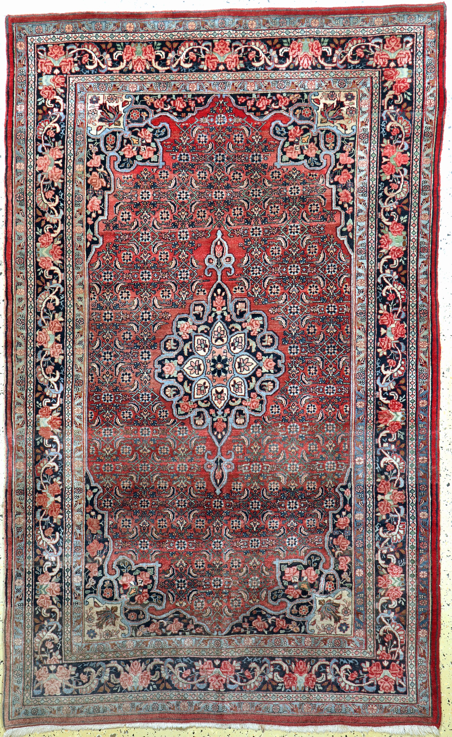 Rosenbidjar , Persien, Korkwolle auf Baumwolle, ca. 222 x 136cm,