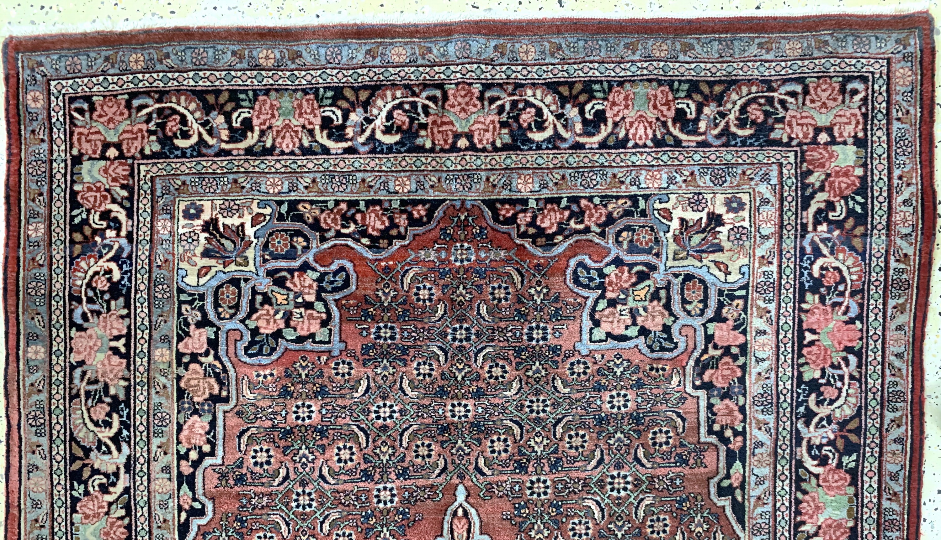 Detail a: Rosenbidjar , Persien, Korkwolle auf Baumwolle, ca. 222 x 136cm,
