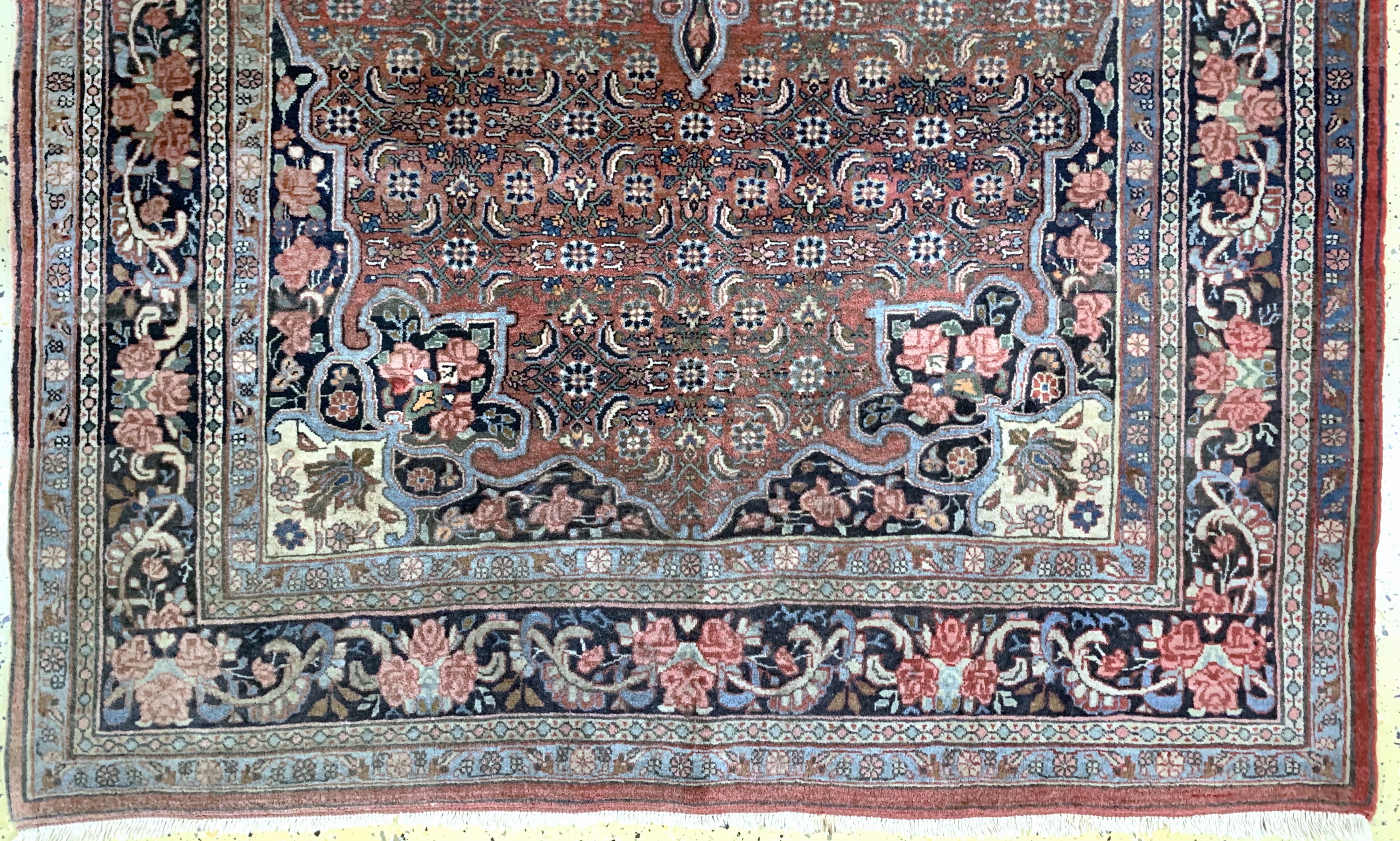 Detail c: Rosenbidjar , Persien, Korkwolle auf Baumwolle, ca. 222 x 136cm,