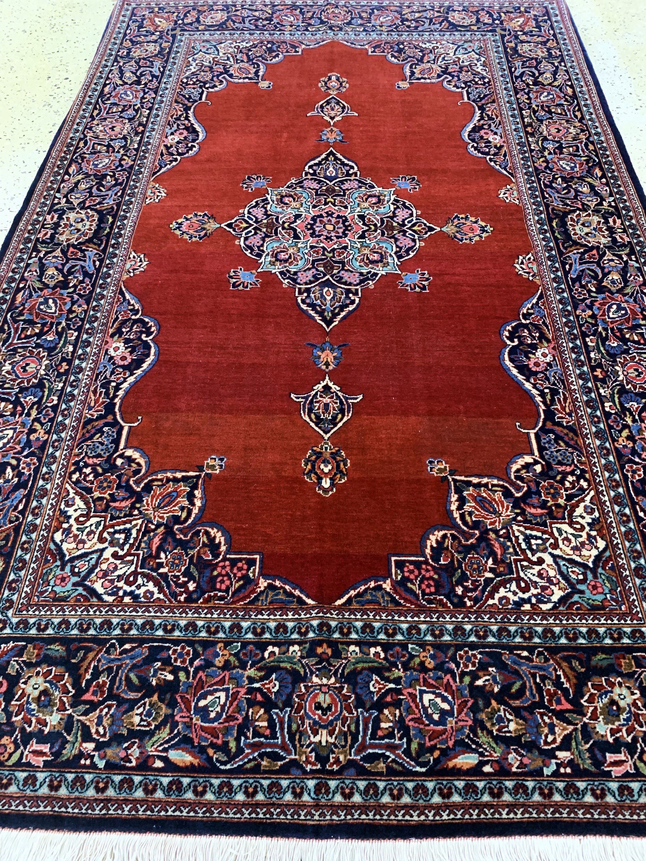 Detail d: Keschan Kork alt, Persien, Mitte 20.Jhd, Korkwolle auf Baumwolle, ca. 218 x 135 cm, EHZ: 3(Abrasch)