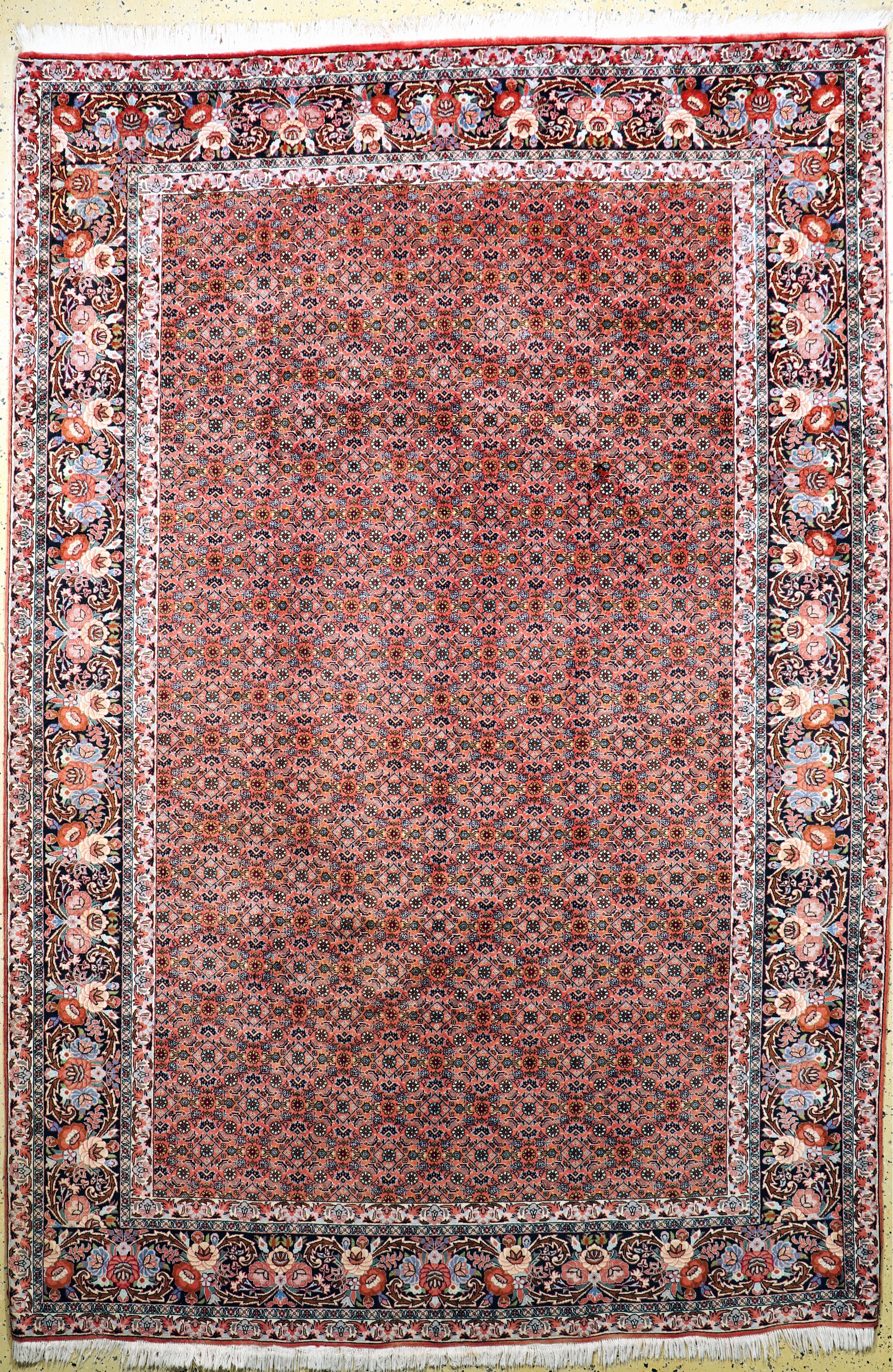 Bidjar fein, Persien, Ende 20.Jhd, Korkwolle auf Baumwolle, ca. 305 x 207 cm, gereinigt, EHZ: 2