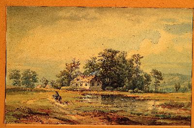 26913488k - Friedrich Heunert, 1808 Soest-1876 Düsseldorf, Aquarell, niederrheinische ...
