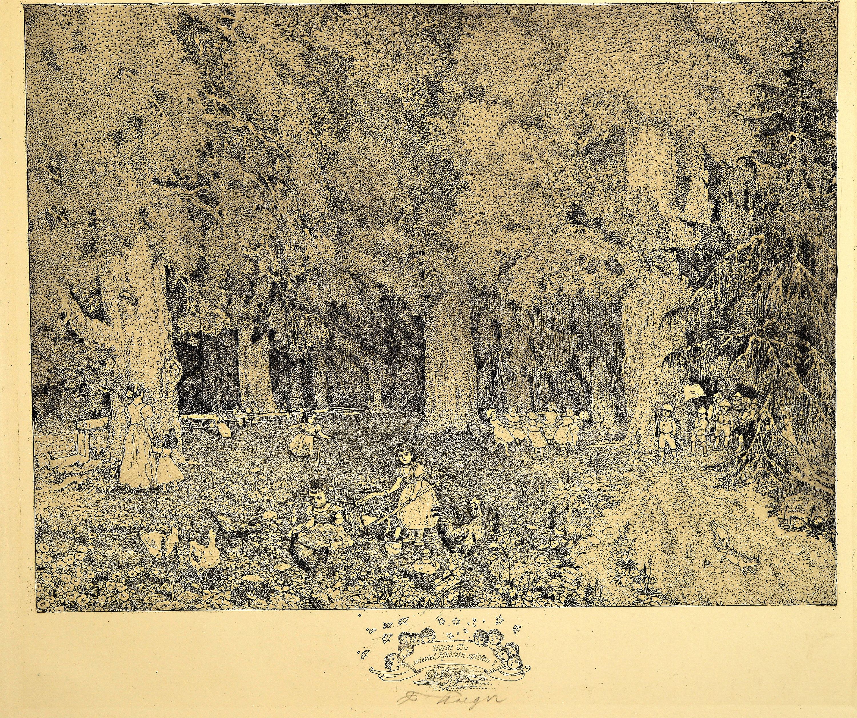 Detail b: Ferdinand Staeger, 1880 Trebitsch-1974 Waldkraiburg, 5 Radierungen zu symbolistischen Buchillustrationen, 1920er -Jahre, "Ich wollt meine Lieb ...