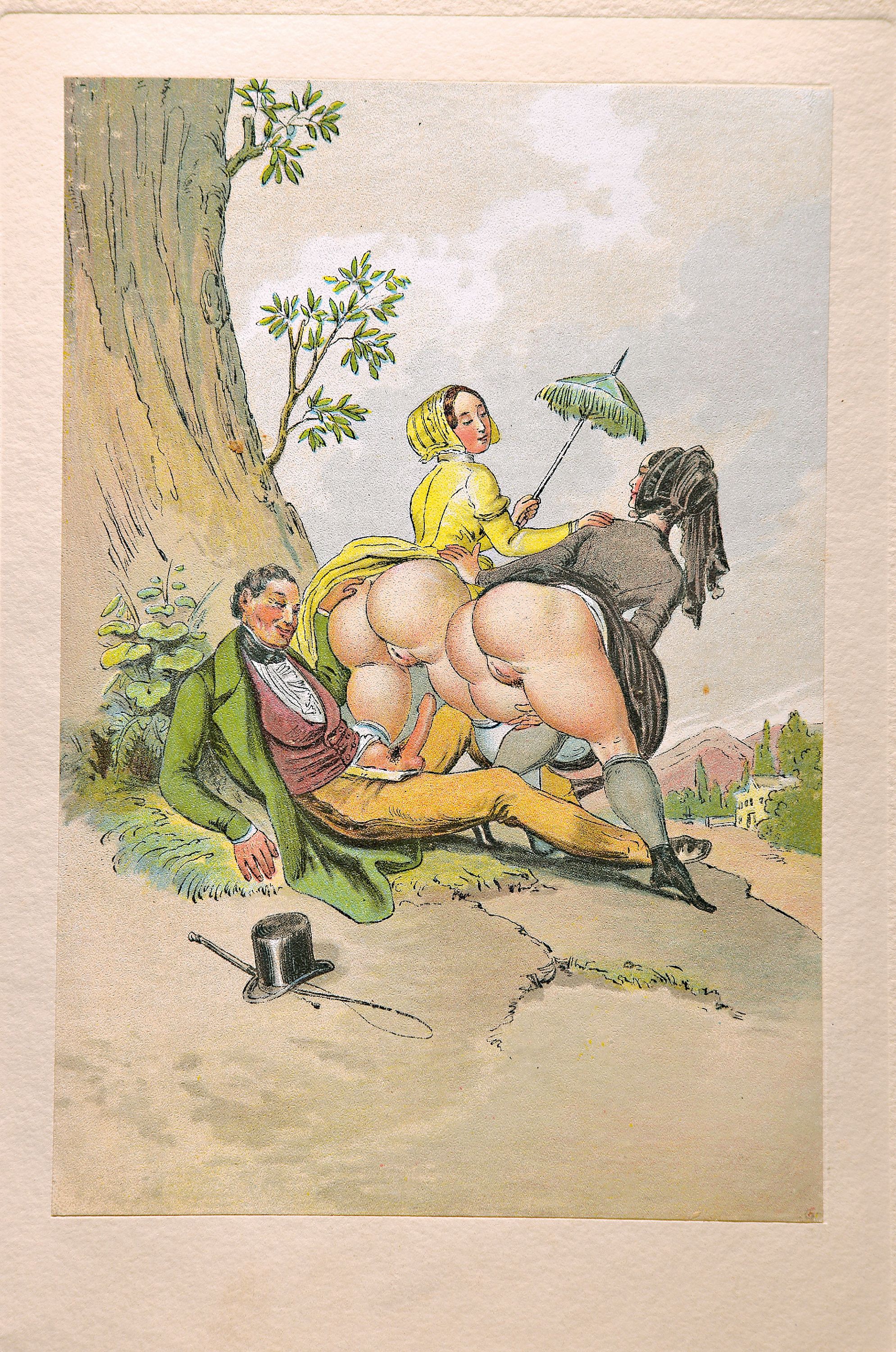 Peter Fendi: Akrobaten, Leipzig 1910, limitierte Faksimile mit 33 Abbildungen erotischer Aquarelle