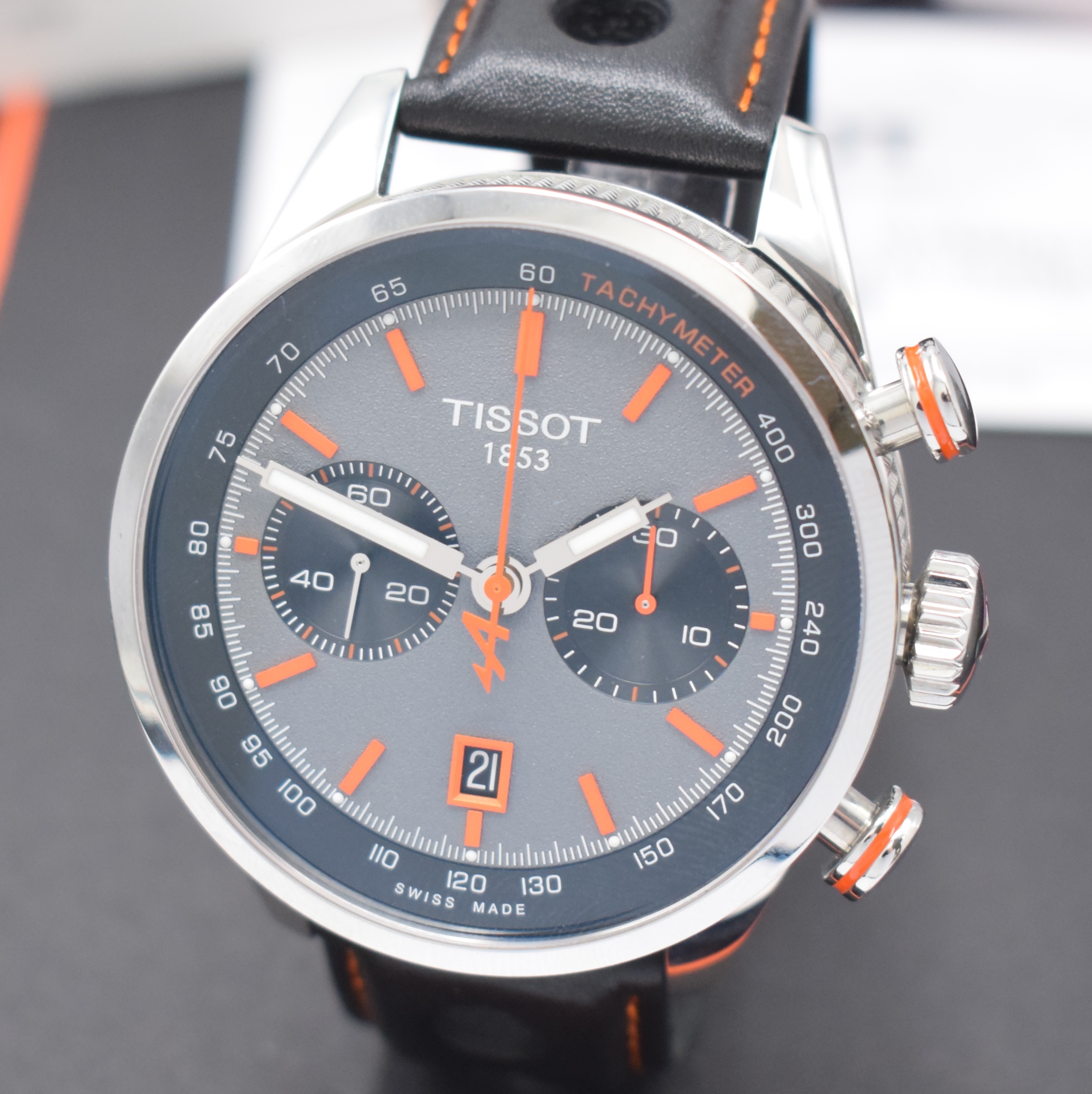 Detail a: TISSOT seltener, auf 516 Stück limiterter Armbandchronograph Alpine Referenz T123.427.16.081.00, Automatik, Edelstahlgeh. inkl. orig. Lederband m. ...