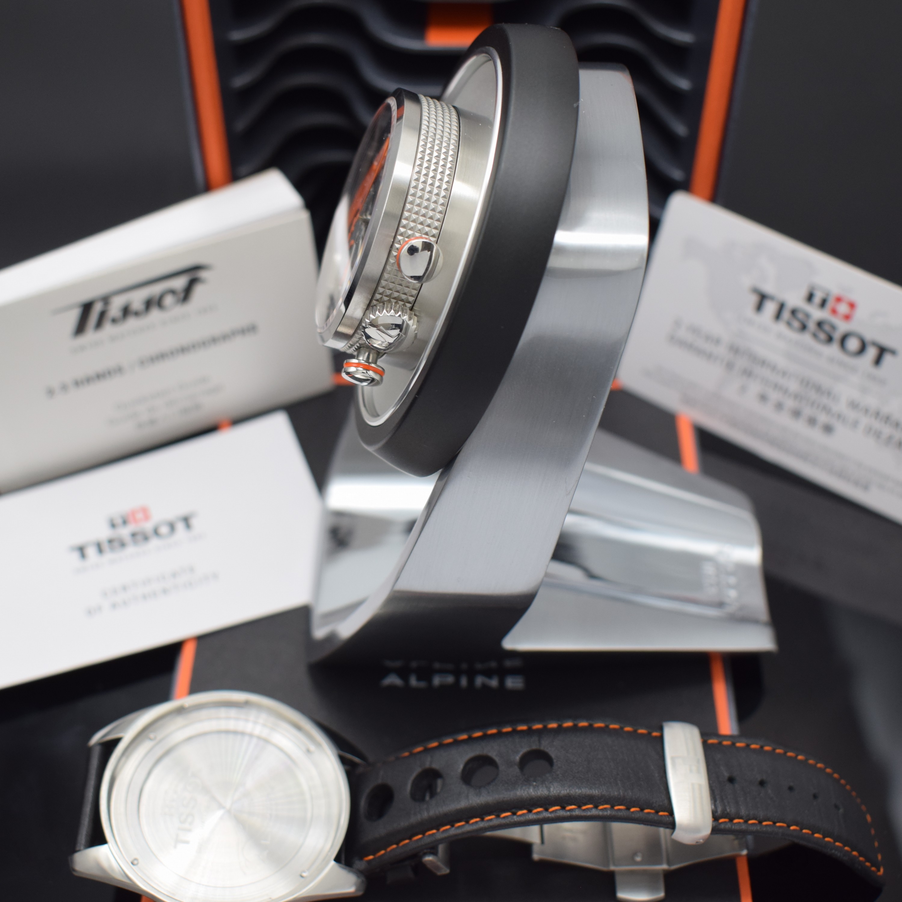Detail g: TISSOT seltener, auf 516 Stück limiterter Armbandchronograph Alpine Referenz T123.427.16.081.00, Automatik, Edelstahlgeh. inkl. orig. Lederband m. ...