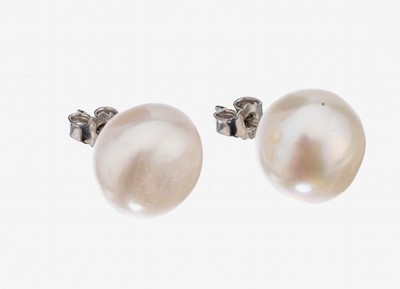 Image 26914286 - Paar Zuchtperl-Ohrstecker, boutonförm. Süßwasserzuchtperle, D. ca. 17.6 ...