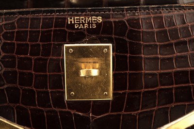 26914287g - Seltene Vintage HERMES KELLY Bag 32, 1960er Jahre, HERMES Shiny Crocodile in Havanna ...
