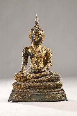 Image 26914298 - Sehr großer Shakyamuni-Buddha, Thailand, 18./19. Jh., Bronze, vergoldet, Geste der ...