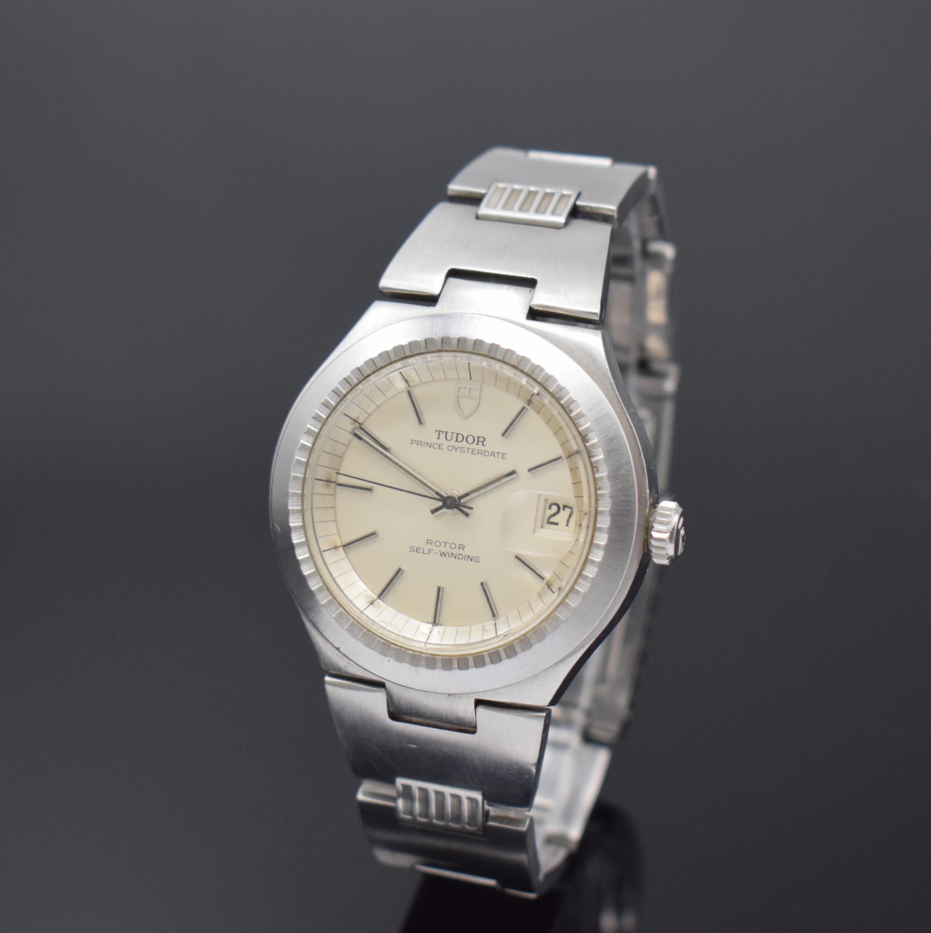 TUDOR Prince Oysterdate Herrenarmbanduhr Referenz 9101, Schweiz um 1980, Automatik, Oystergeh., Boden u. Krone verschr., Gliederband m. dopp. ...