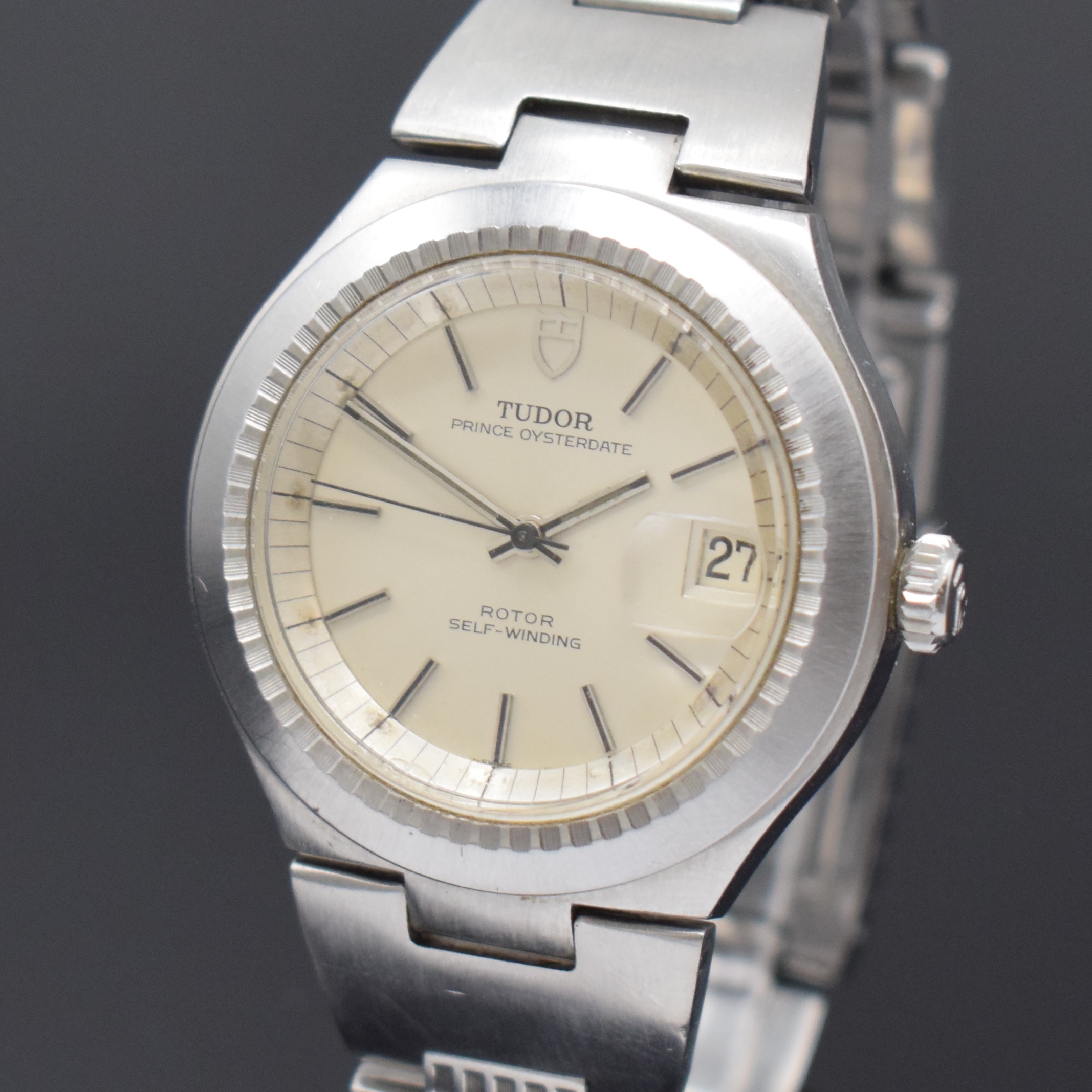 Detail a: TUDOR Prince Oysterdate Herrenarmbanduhr Referenz 9101, Schweiz um 1980, Automatik, Oystergeh., Boden u. Krone verschr., Gliederband m. dopp. ...