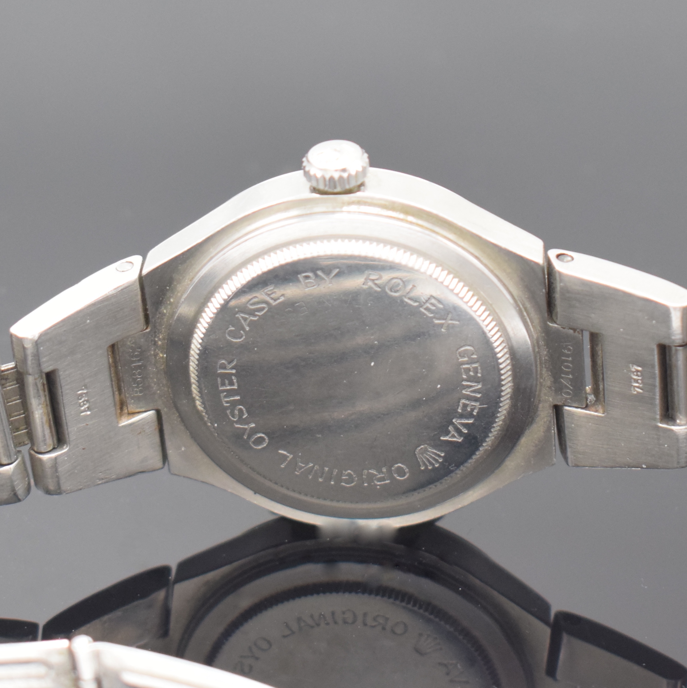 Detail e: TUDOR Prince Oysterdate Herrenarmbanduhr Referenz 9101, Schweiz um 1980, Automatik, Oystergeh., Boden u. Krone verschr., Gliederband m. dopp. ...