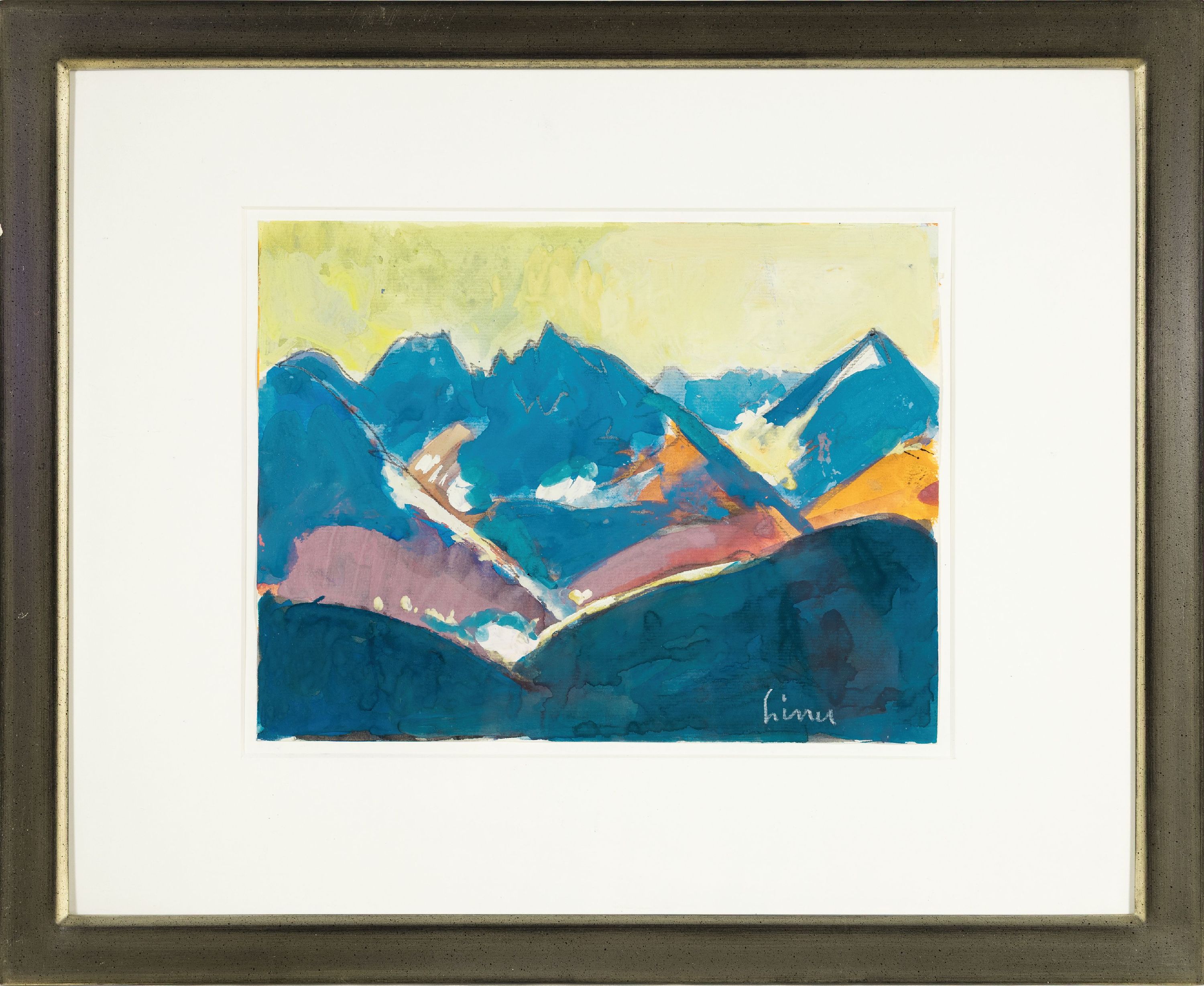 Detail k: Carl Walter Liner, 1914-1997, Landschaft bei Davos, Aquarell, rechts unten signiert, ca. 24x31cm, u.Gl., R. ca. 44x54cm