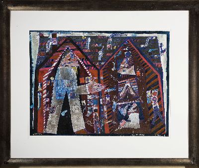 26915199k - Bernd Kastenholz, geb. 1949 Speyer, Das Nachbarhaus, Gouache auf Papier, signiert, dat. ...