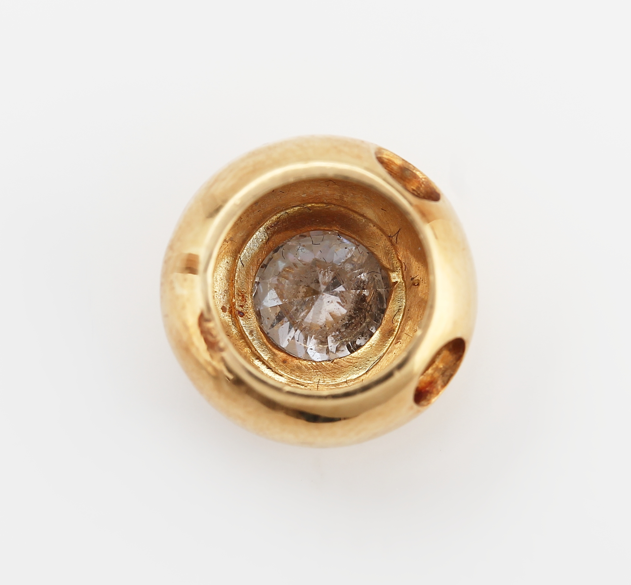 Detail b: 18 kt Gold Brillant-Anhänger, GG 750/000, Brillant ca. 0.80 ct Weiß/p2, ca. 3.1 g, D. ca. 12 mm