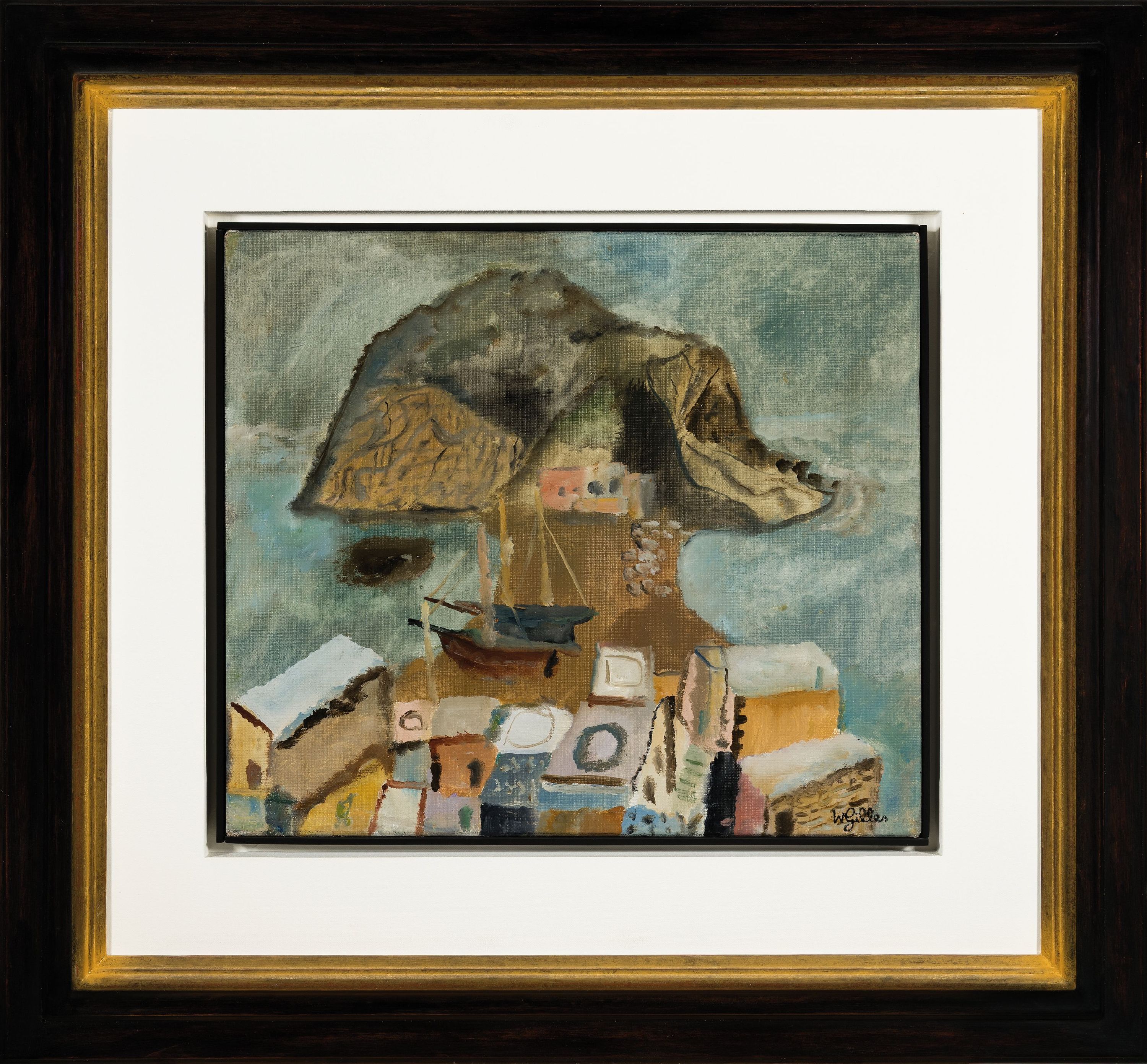 Detail k: Werner Gilles, 1894-1961, Auf Ischia, Öl/Lwd, rechts unten signiert, ca. 36x42cm, R. mit Schattenfuge ca. 62x68cm