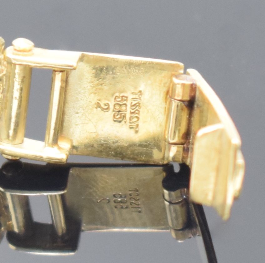 Detail c: TISSOT Damenarmbanduhr in GG 585/000, Handaufzug, Schweiz 1970er Jahre, Milanaiseband, Boden aufgedr., gold. Zifferbl. m. aufgel. Indizes altersbed. ...