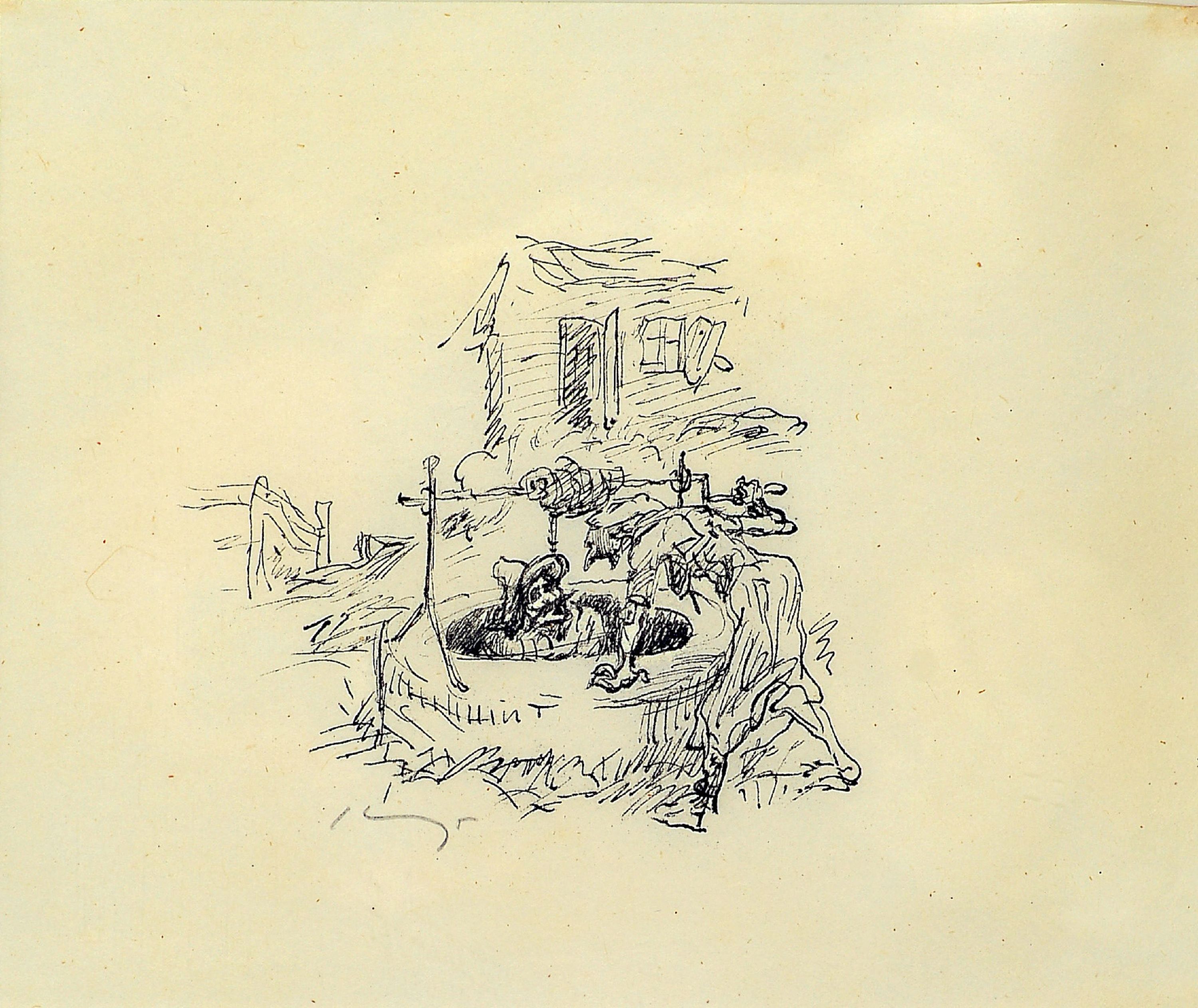 Max Slevogt, 1868 Landshut-1932 Leinsweiler,2 handsignierte Radierungen: 1 x Titelblatt zudie zwölf Jäger, ca. 17x12cm, PP, u.Gl., R. ca. 35x28cm; ...
