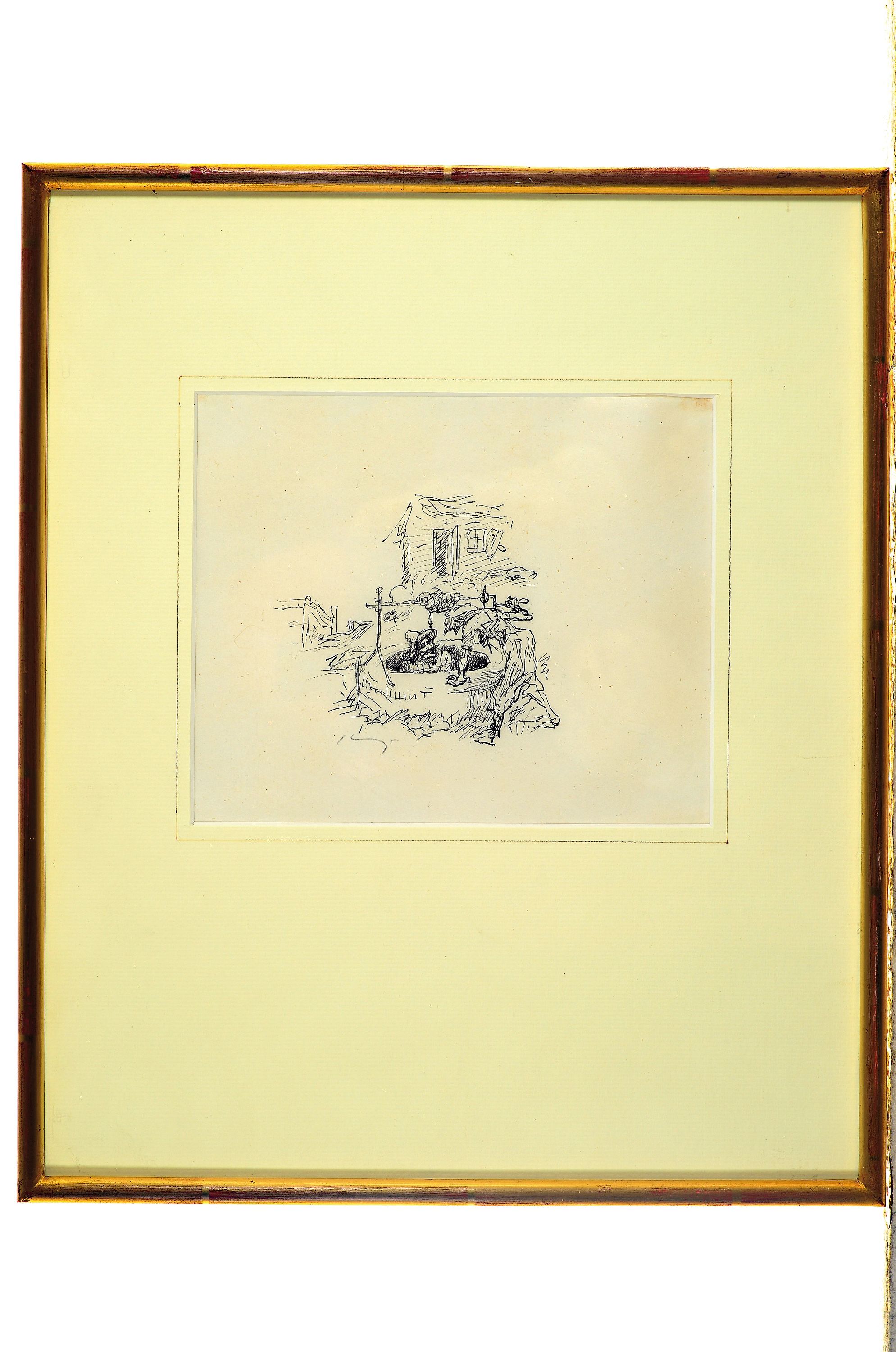 Detail k: Max Slevogt, 1868 Landshut-1932 Leinsweiler,2 handsignierte Radierungen: 1 x Titelblatt zudie zwölf Jäger, ca. 17x12cm, PP, u.Gl., R. ca. 35x28cm; ...