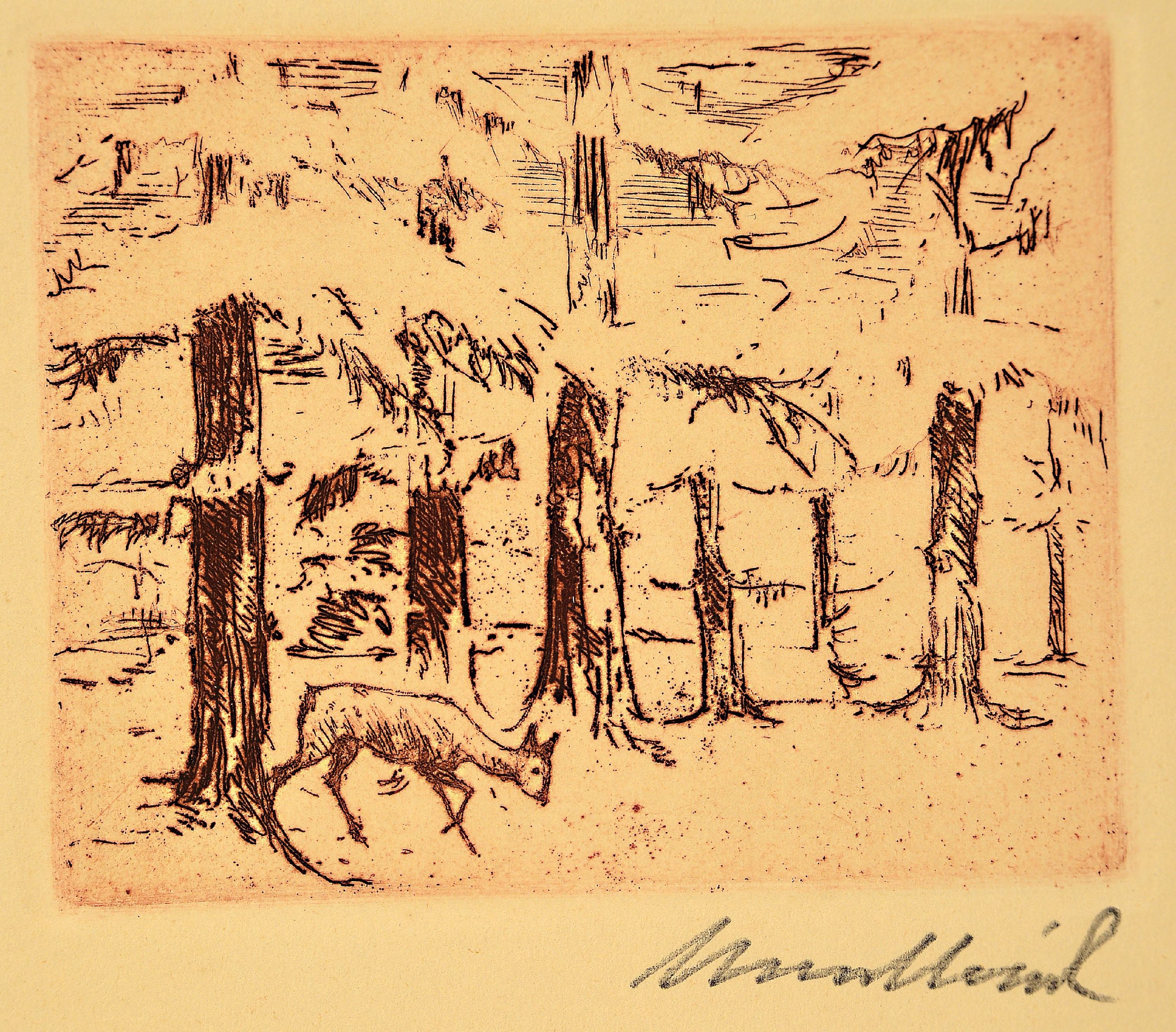 Detail a: Hans Meid, 1883 Pforzheim-1957 Ludwigsburg, 6 Radierungen, je handsigniert, "Abschied Willkommen", "Todwunde", "Erster ...