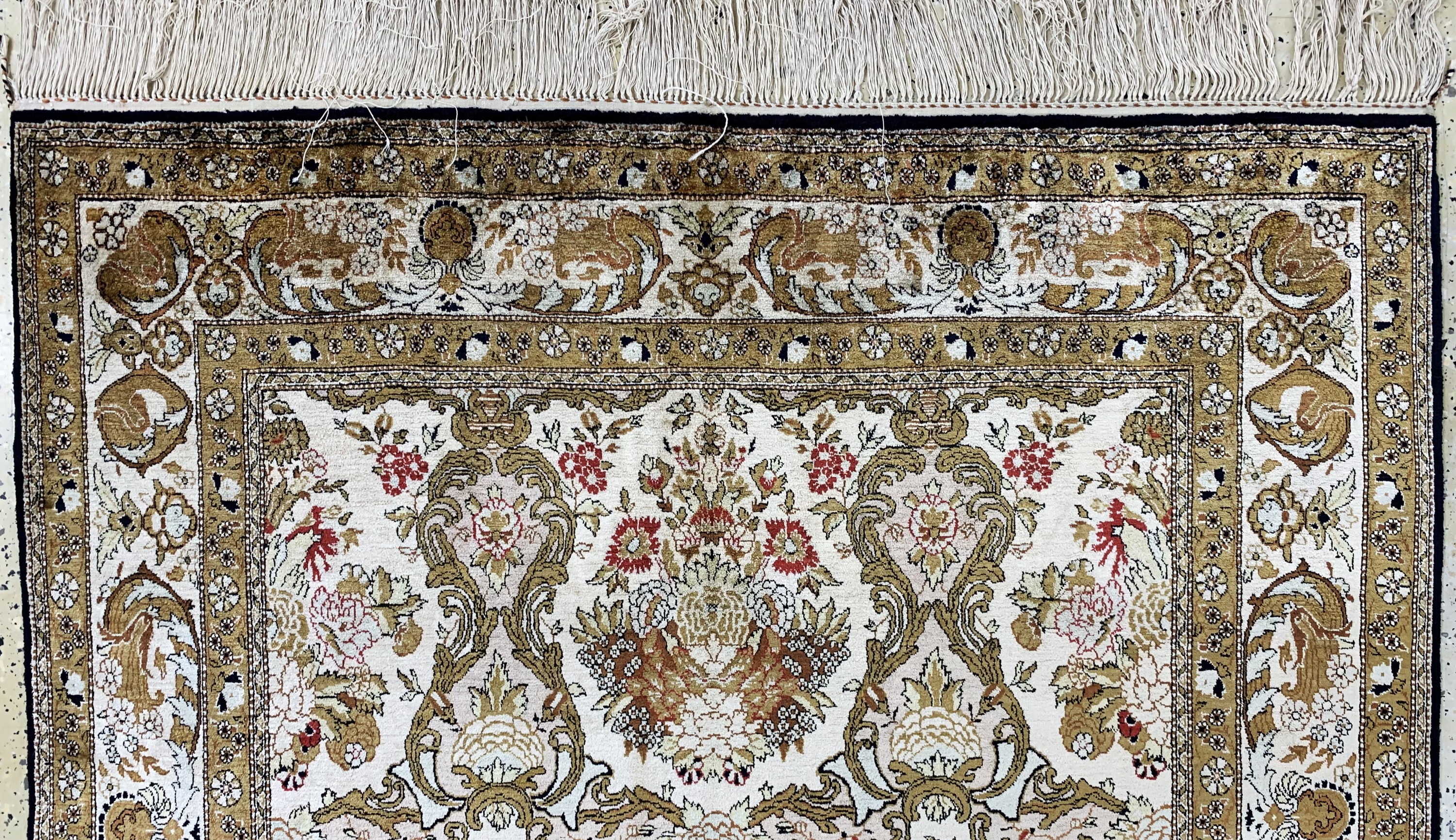 Detail d: Ghom Seide wohl"Shaker", Persien, Anfang 20.Jhd, reine Naturseide, ca. 225 x 142 cm, gereinigt, EHZ: 1-2