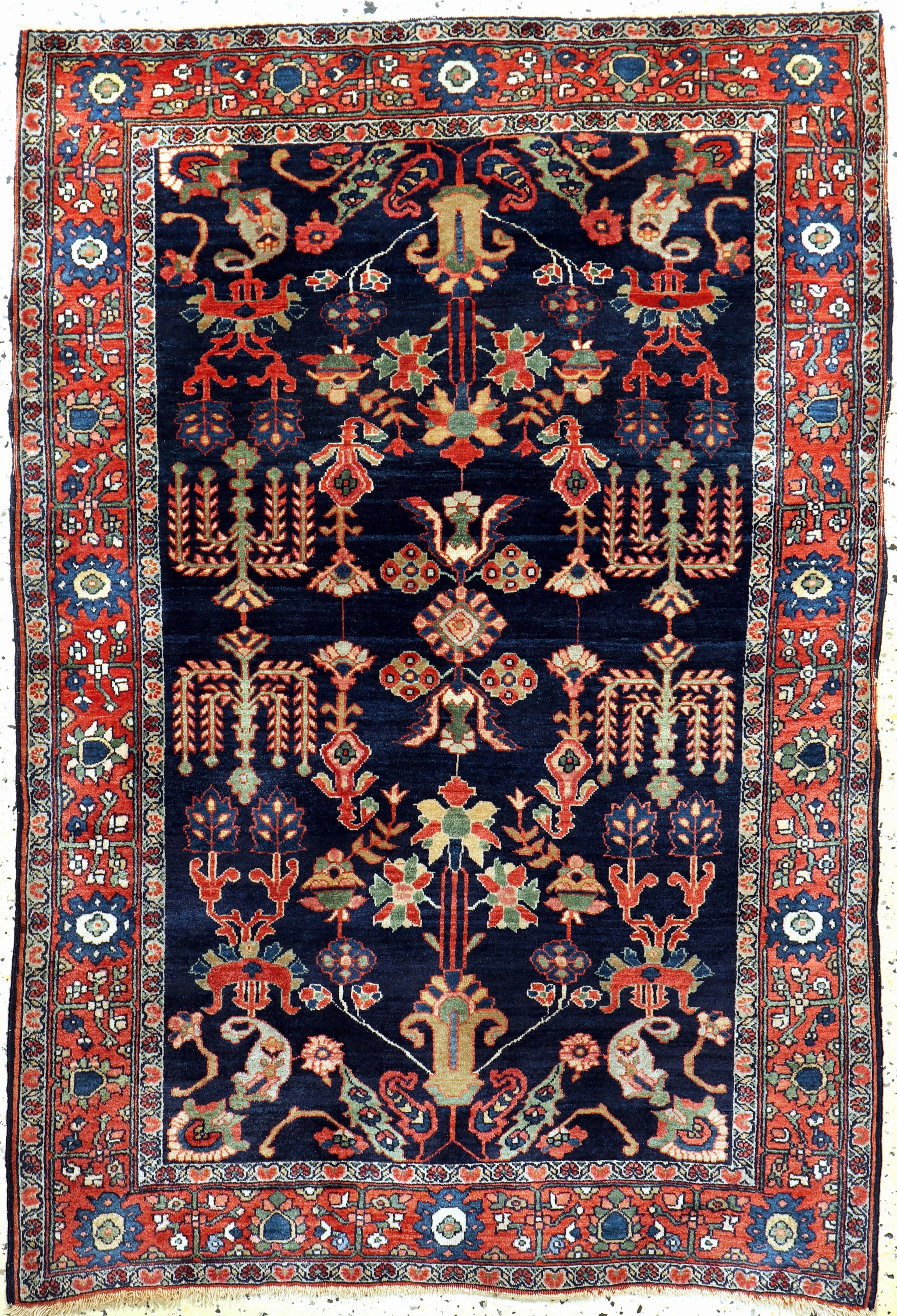 Us Re-Import Sarogh antik, Persien, um 1900, Wolle auf Baumwolle, ca. 145 x 100 cm, gereinigt, EHZ: 2-3
