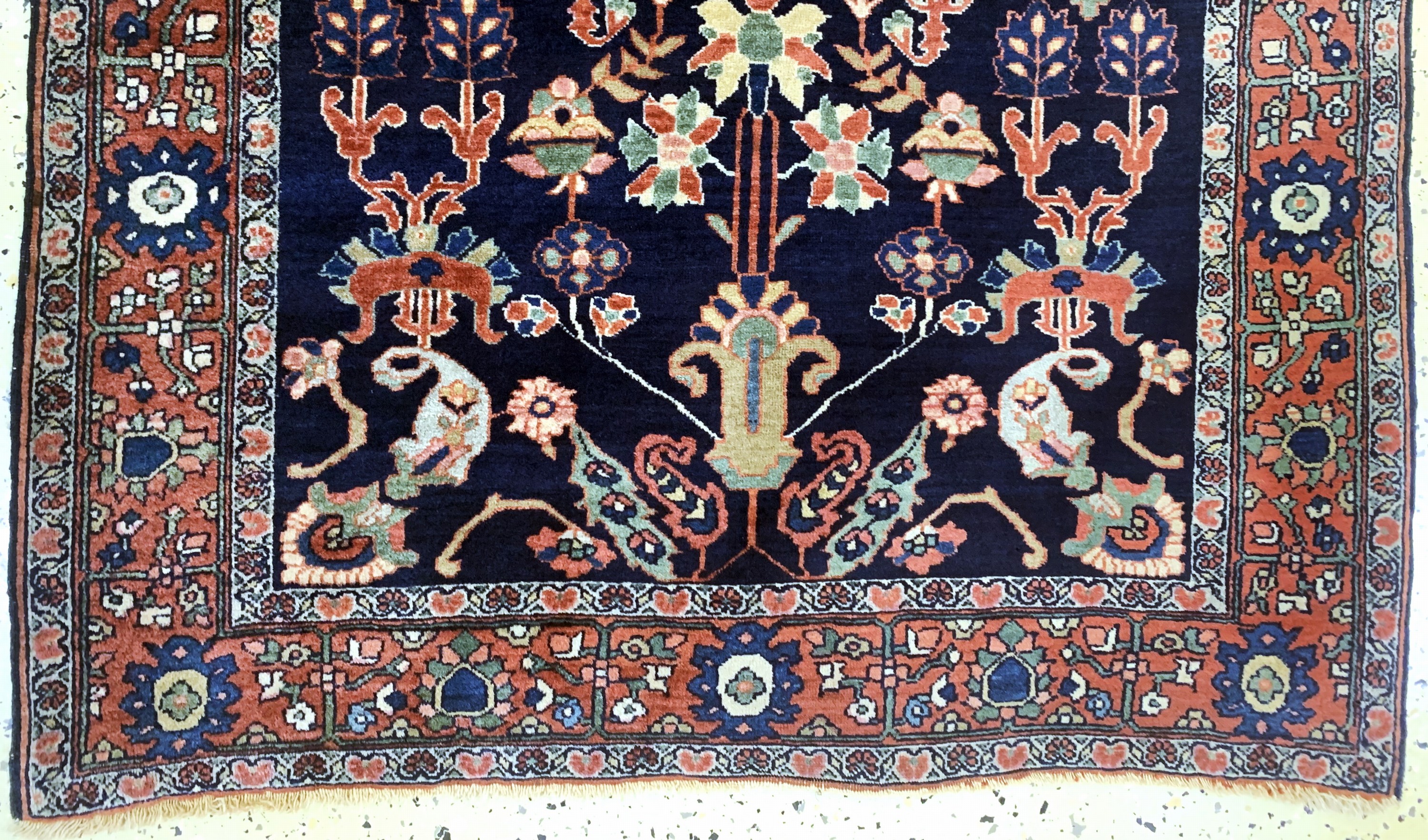 Detail c: Us Re-Import Sarogh antik, Persien, um 1900, Wolle auf Baumwolle, ca. 145 x 100 cm, gereinigt, EHZ: 2-3