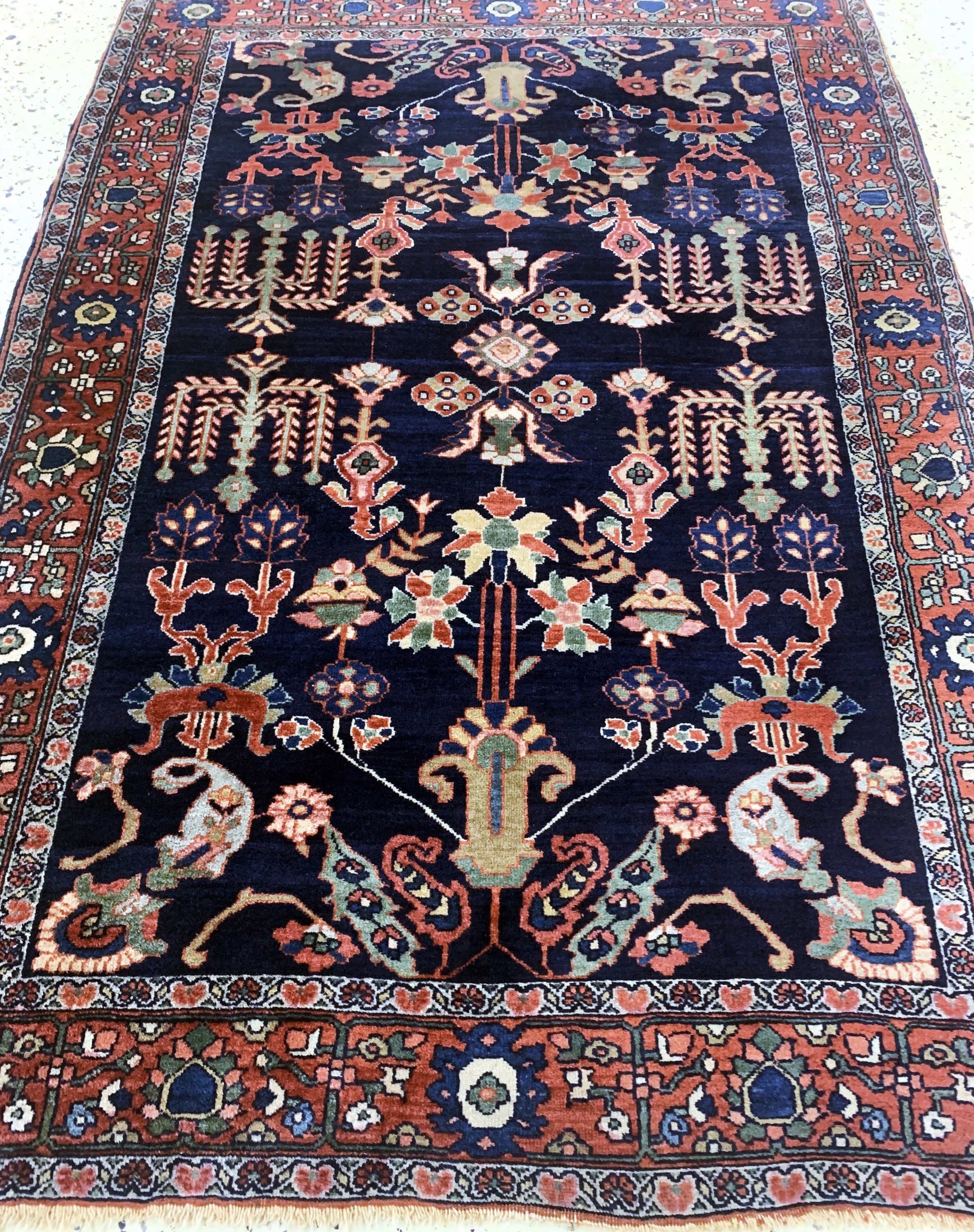 Detail d: Us Re-Import Sarogh antik, Persien, um 1900, Wolle auf Baumwolle, ca. 145 x 100 cm, gereinigt, EHZ: 2-3