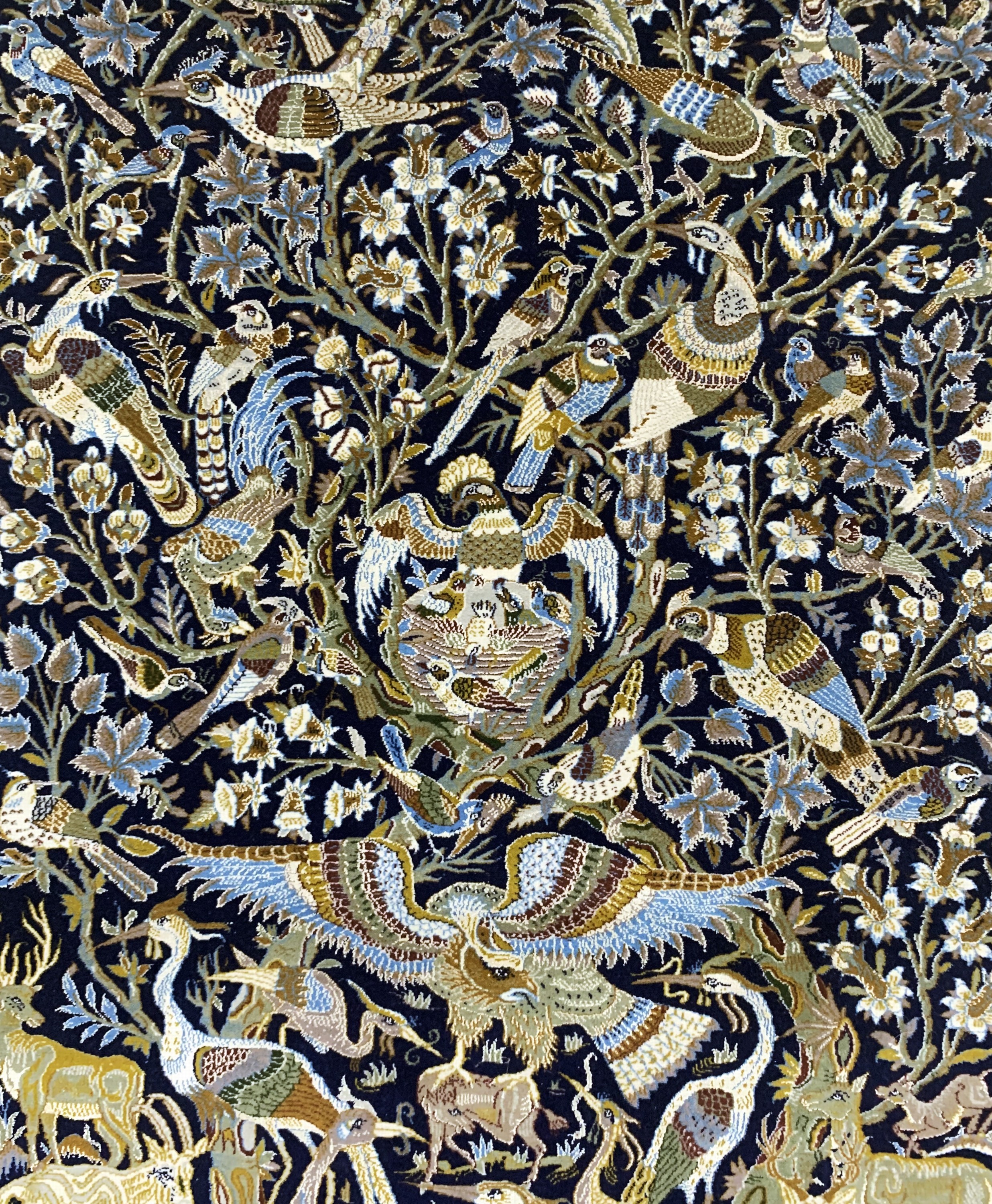 Detail b: Esfahan fein, Persien, Ende 20.Jhd, Korkwolle mit und auf Seide, ca. 163 x 108 cm,ca. 1,0 Mio. Kn/qm, EHZ: (Nahezu neuwertig)