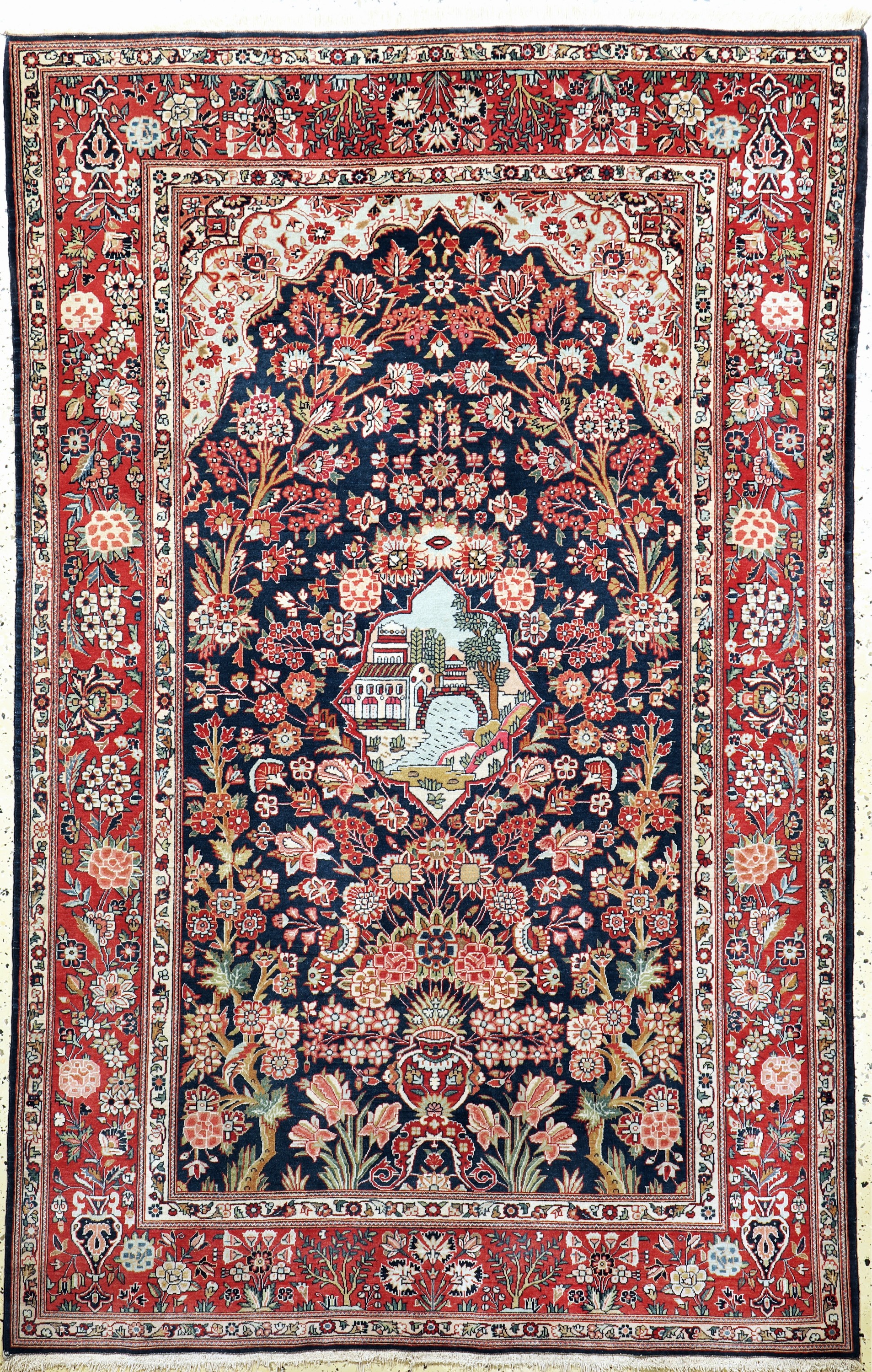 Keschan Kork alt, Persien, Anfang 20.Jhd, Korkwolle auf Baumwolle, ca. 213 x 137 cm, EHZ: 2