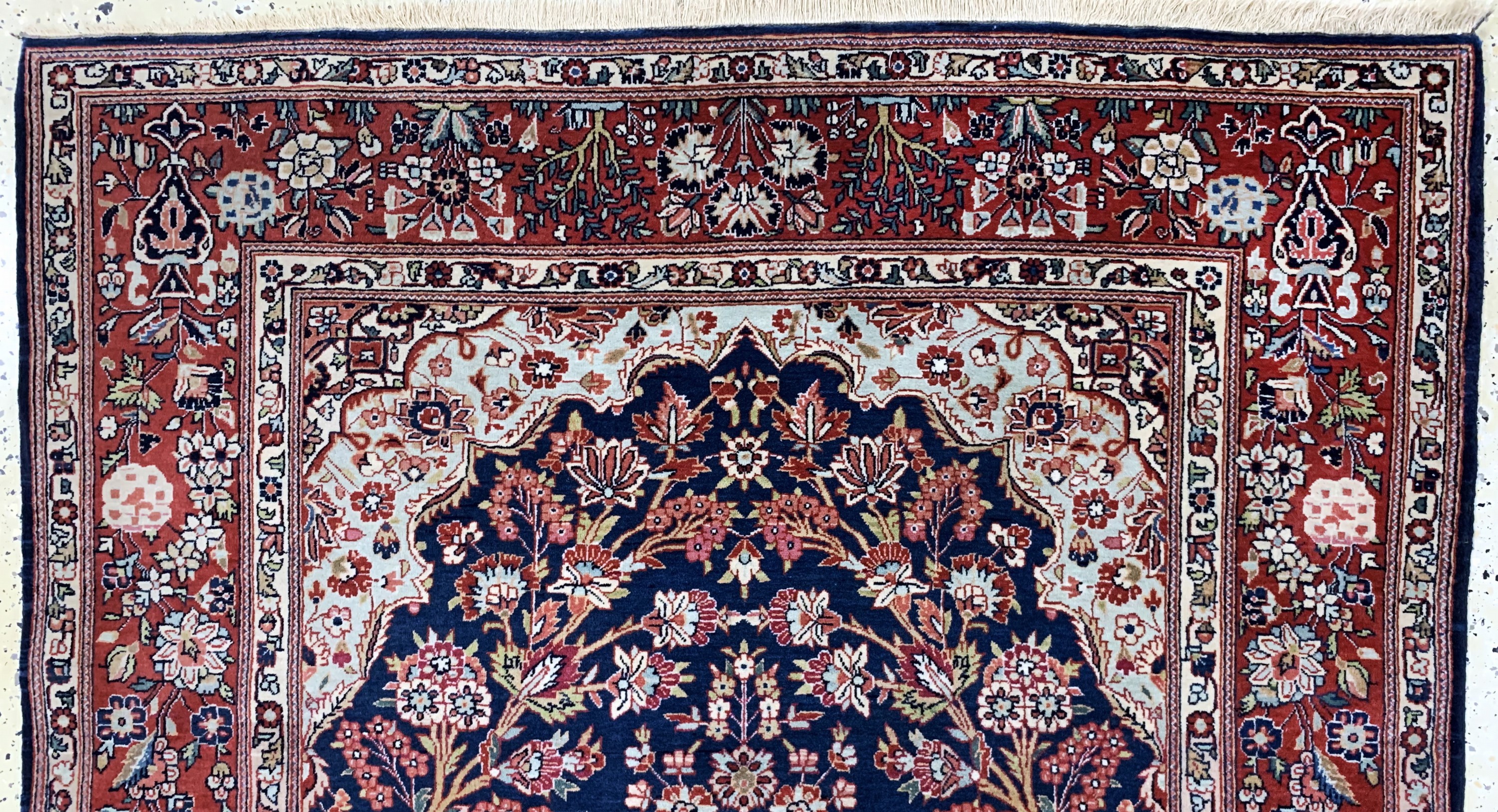Detail a: Keschan Kork alt, Persien, Anfang 20.Jhd, Korkwolle auf Baumwolle, ca. 213 x 137 cm, EHZ: 2