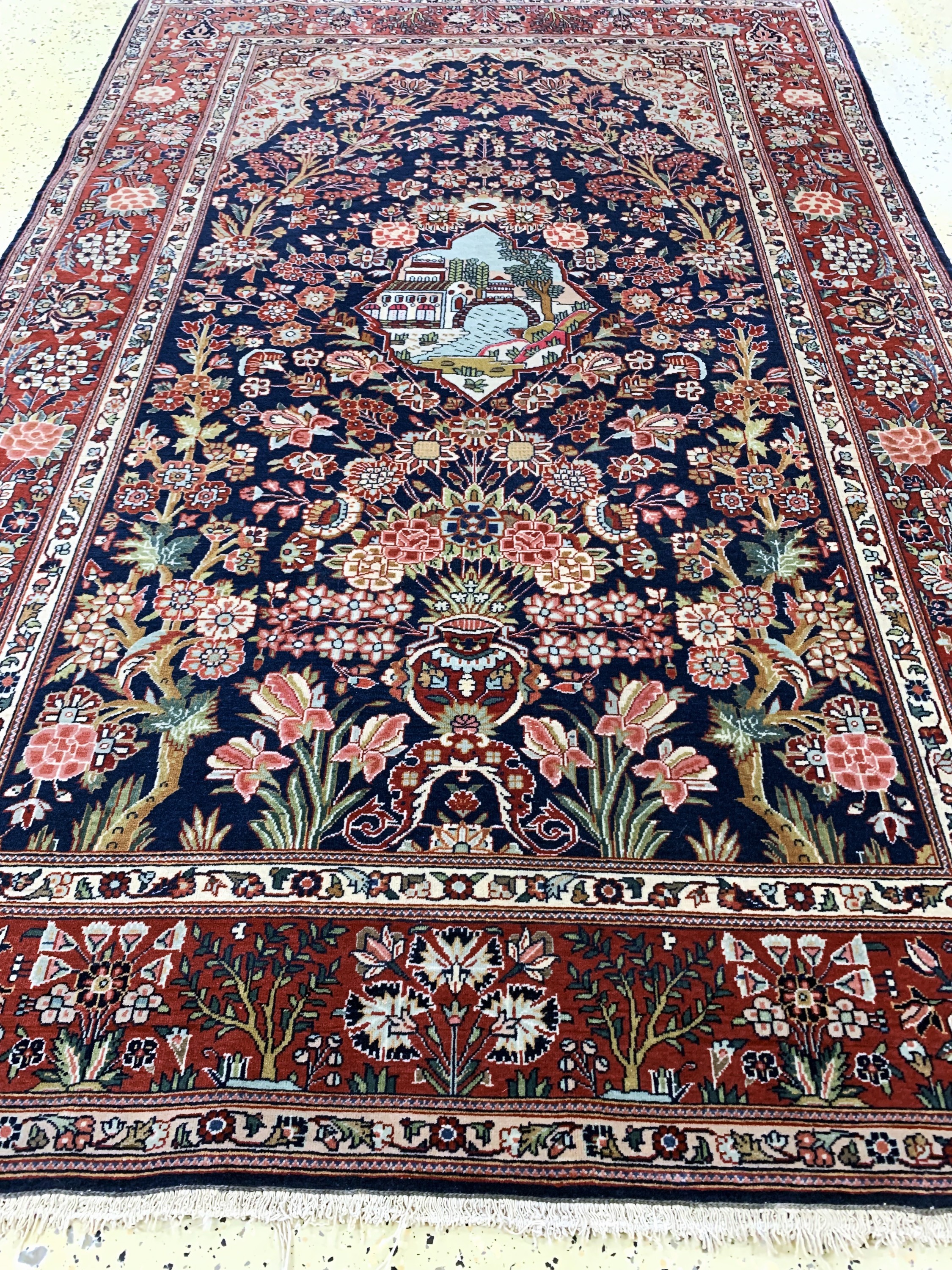 Detail d: Keschan Kork alt, Persien, Anfang 20.Jhd, Korkwolle auf Baumwolle, ca. 213 x 137 cm, EHZ: 2