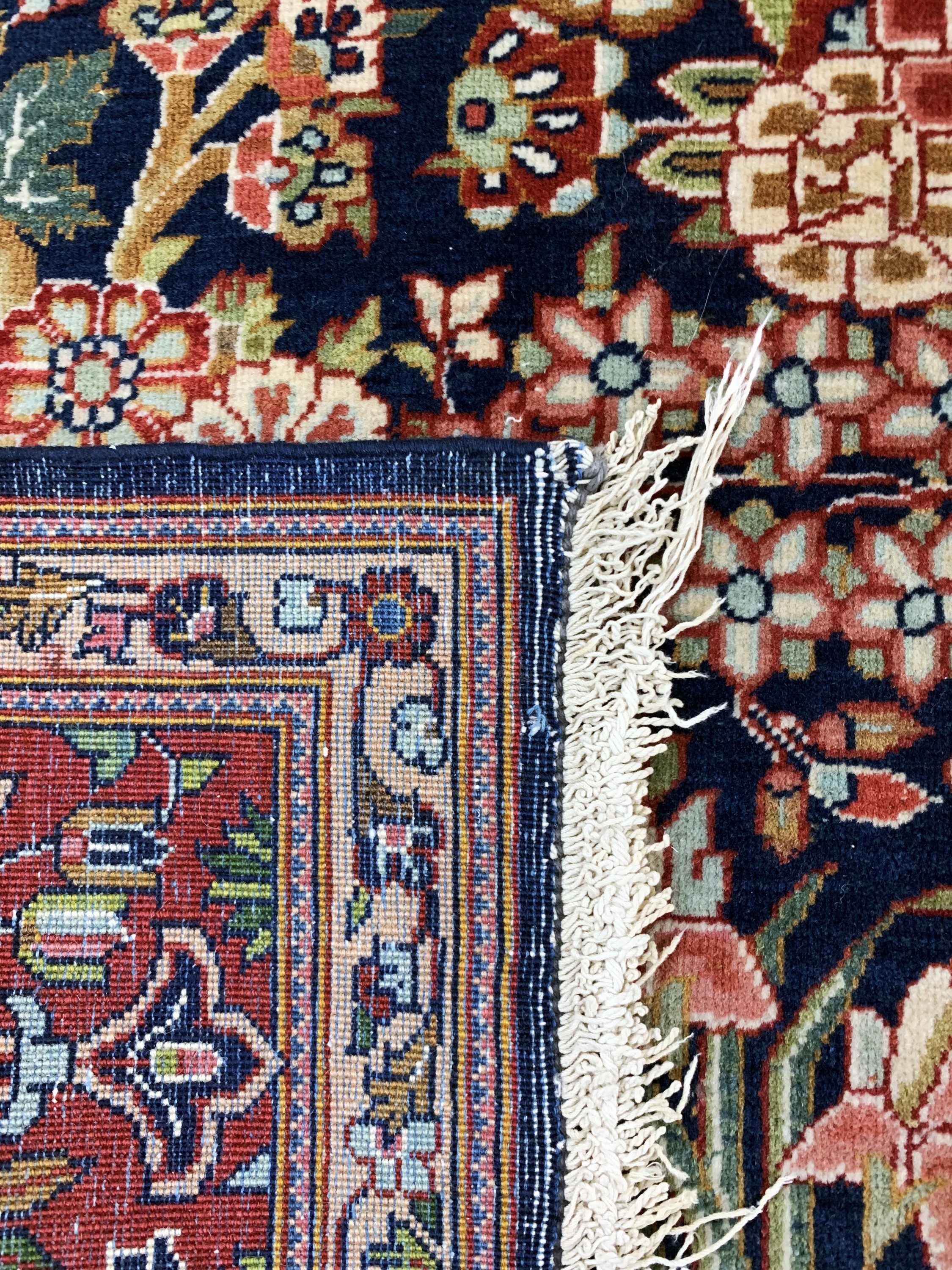 Detail e: Keschan Kork alt, Persien, Anfang 20.Jhd, Korkwolle auf Baumwolle, ca. 213 x 137 cm, EHZ: 2