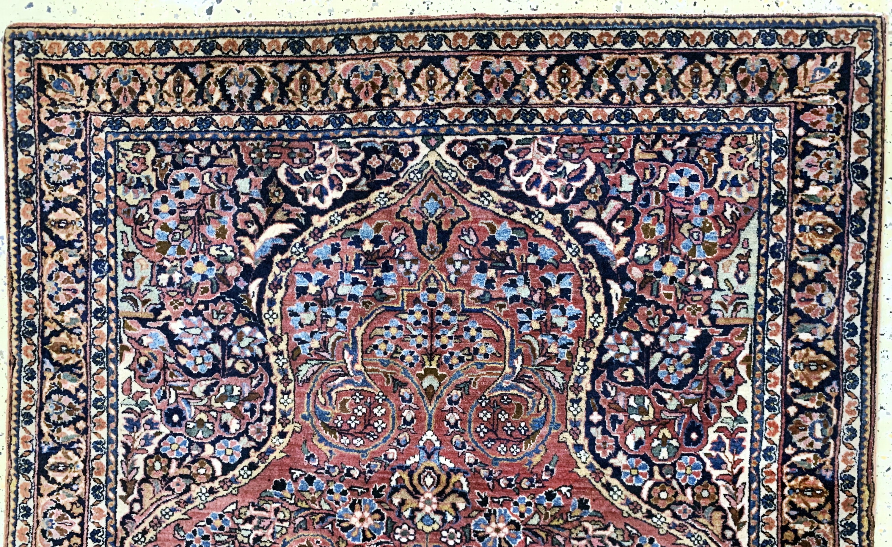 Detail a: Us Re-Import Sarogh, Persien, Anfang 20.Jhd, Korkwolle auf Baumwolle, ca. 200 x 130cm, gereinigt, EHZ: 2