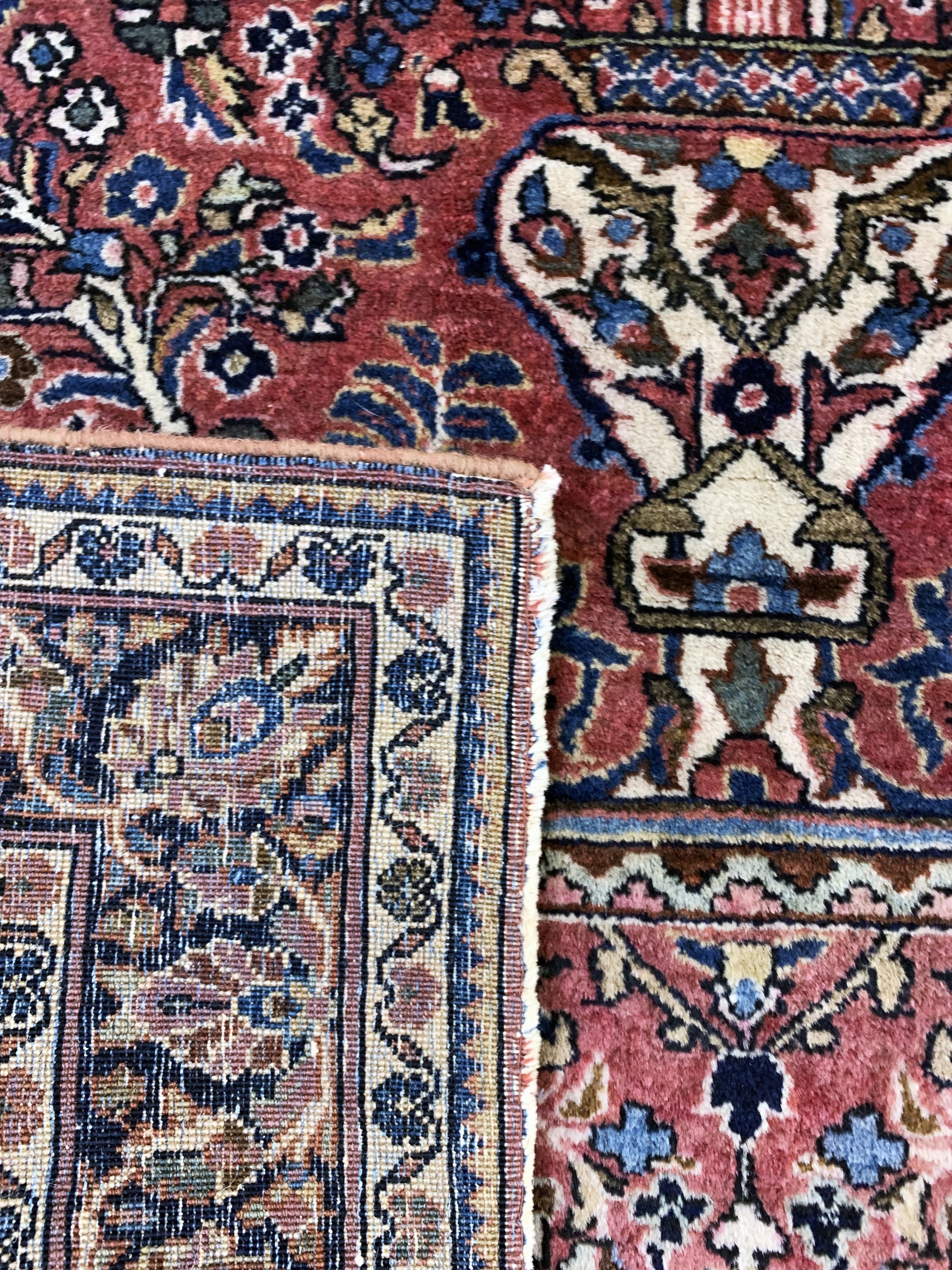 Detail e: Us Re-Import Sarogh, Persien, Anfang 20.Jhd, Korkwolle auf Baumwolle, ca. 200 x 130cm, gereinigt, EHZ: 2