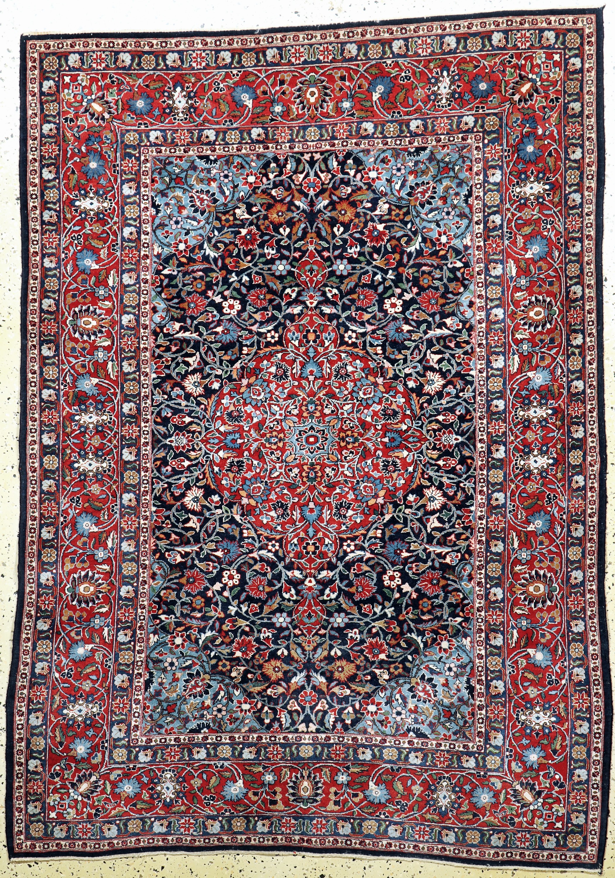 Keschan Kork fein, Persien, Mitte 20.Jhd, Korkwolle auf Baumwolle, ca. 196 x 140 cm, gereinigt, EHZ: 2
