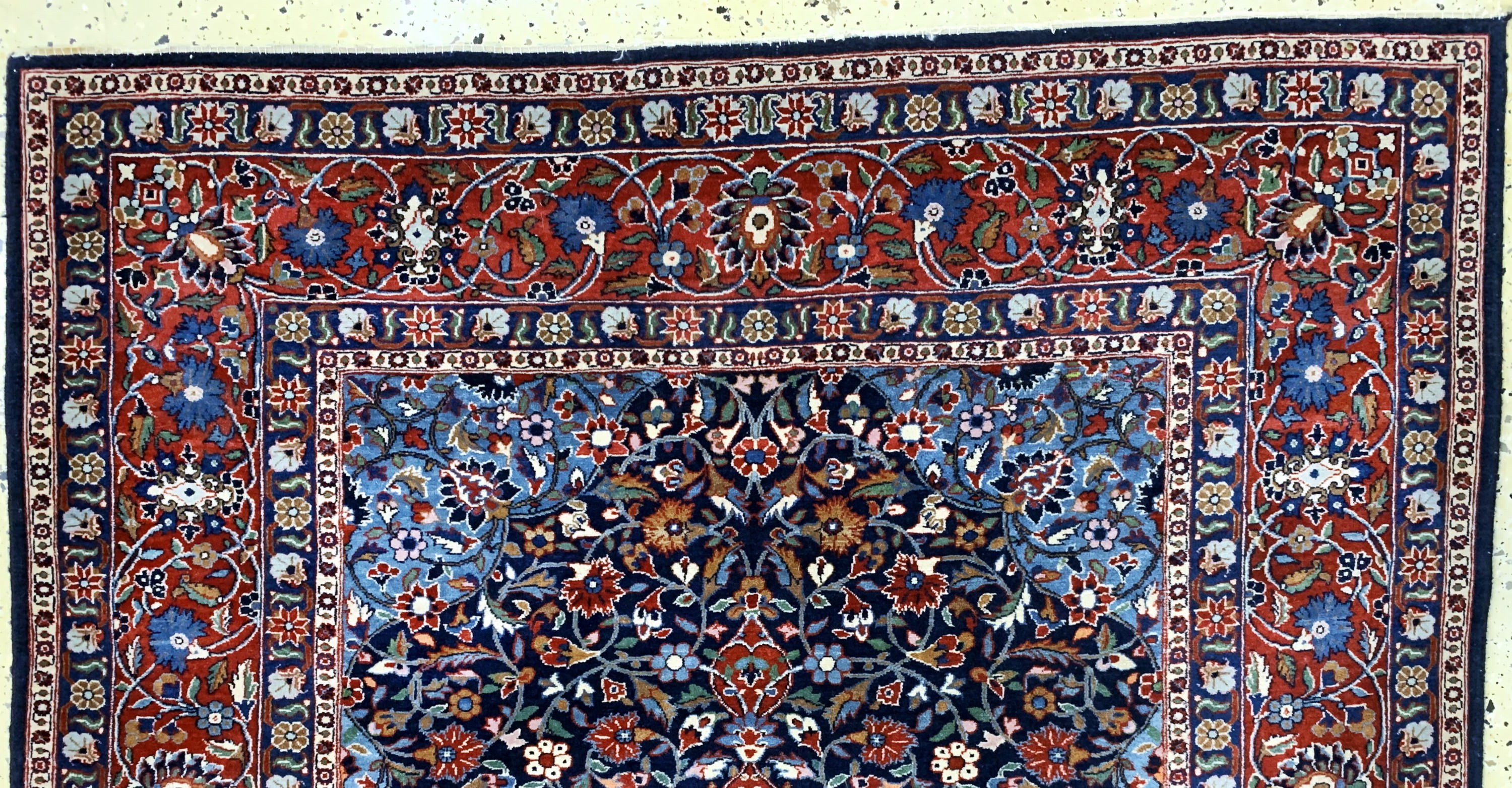 Detail a: Keschan Kork fein, Persien, Mitte 20.Jhd, Korkwolle auf Baumwolle, ca. 196 x 140 cm, gereinigt, EHZ: 2