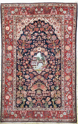 Image Keschan Kork alt, Persien, Anfang 20.Jhd, Korkwolle auf Baumwolle, ca. 213 x 137 cm, ...