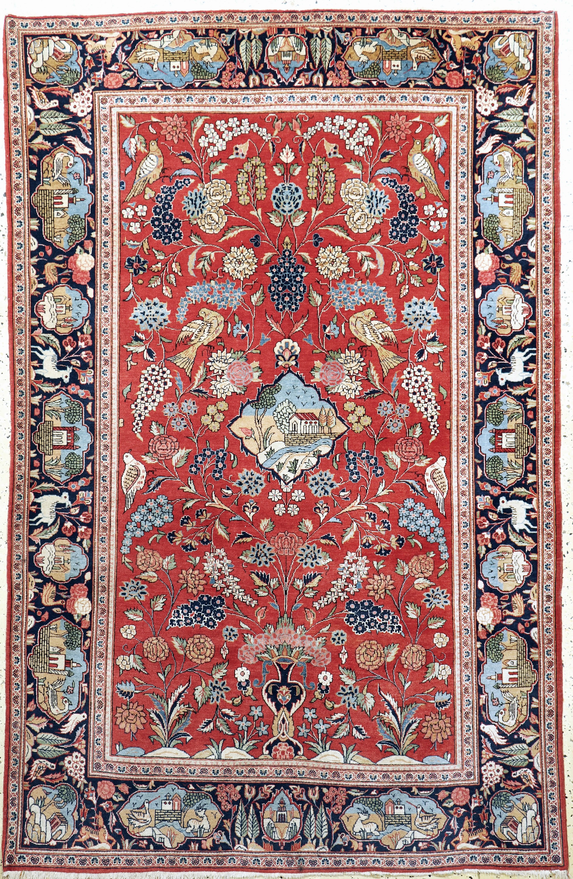 Keschan Kork alt, Persien, Anfang 20.Jhd, Korkwolle auf Baumwolle, ca. 205 x 133 cm, gereinigt, EHZ: 2