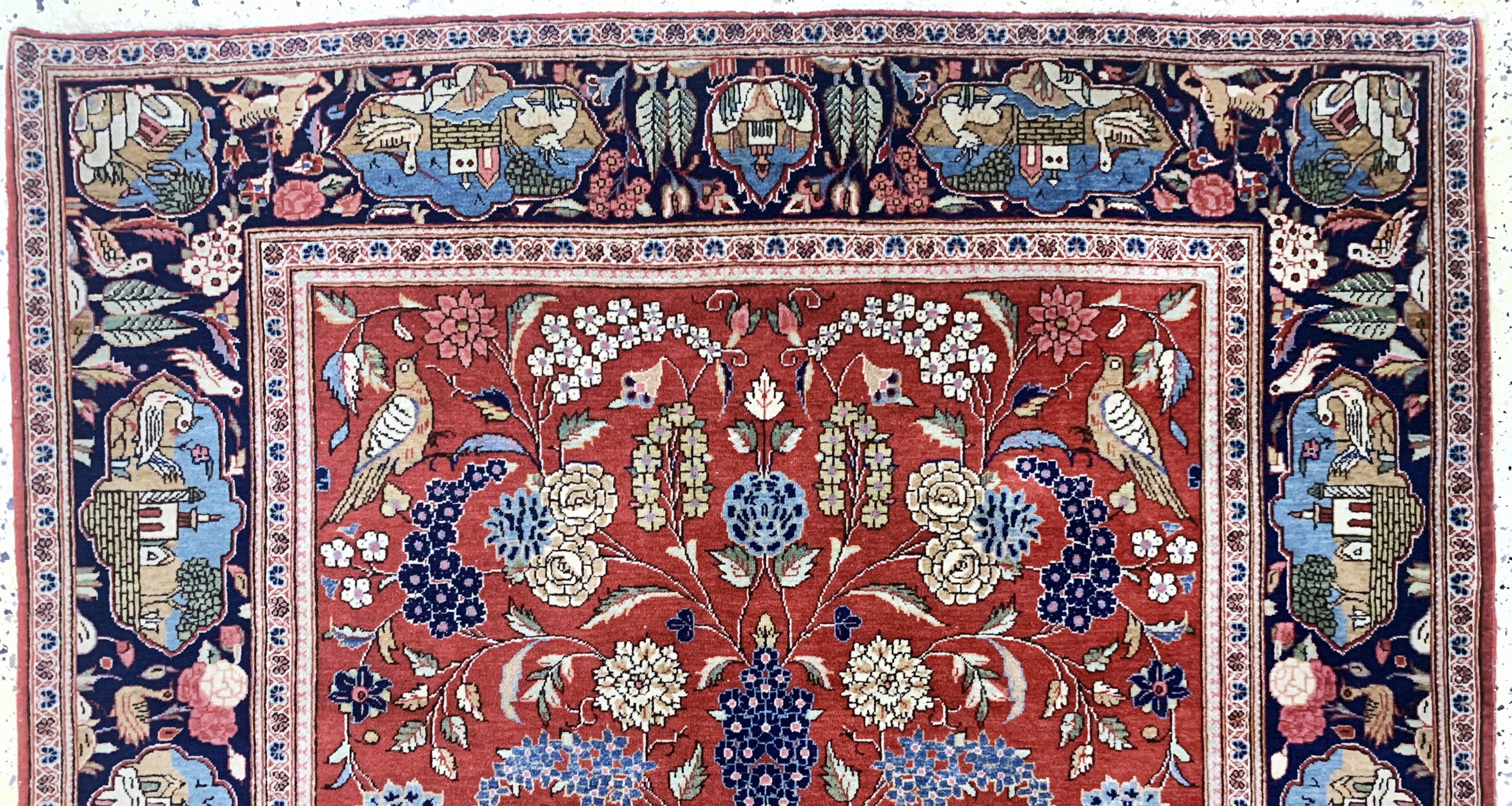 Detail a: Keschan Kork alt, Persien, Anfang 20.Jhd, Korkwolle auf Baumwolle, ca. 205 x 133 cm, gereinigt, EHZ: 2