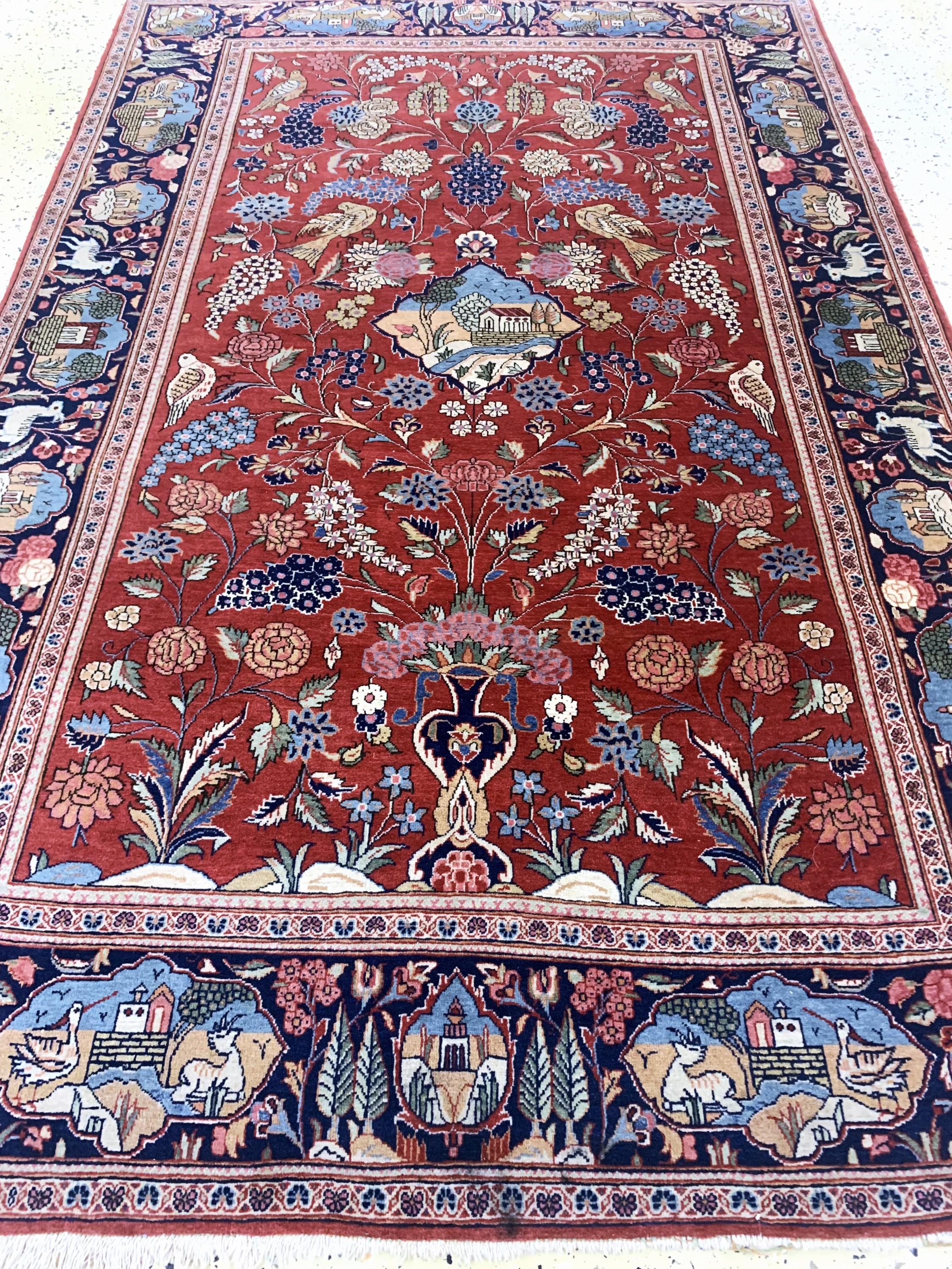 Detail e: Keschan Kork alt, Persien, Anfang 20.Jhd, Korkwolle auf Baumwolle, ca. 205 x 133 cm, gereinigt, EHZ: 2