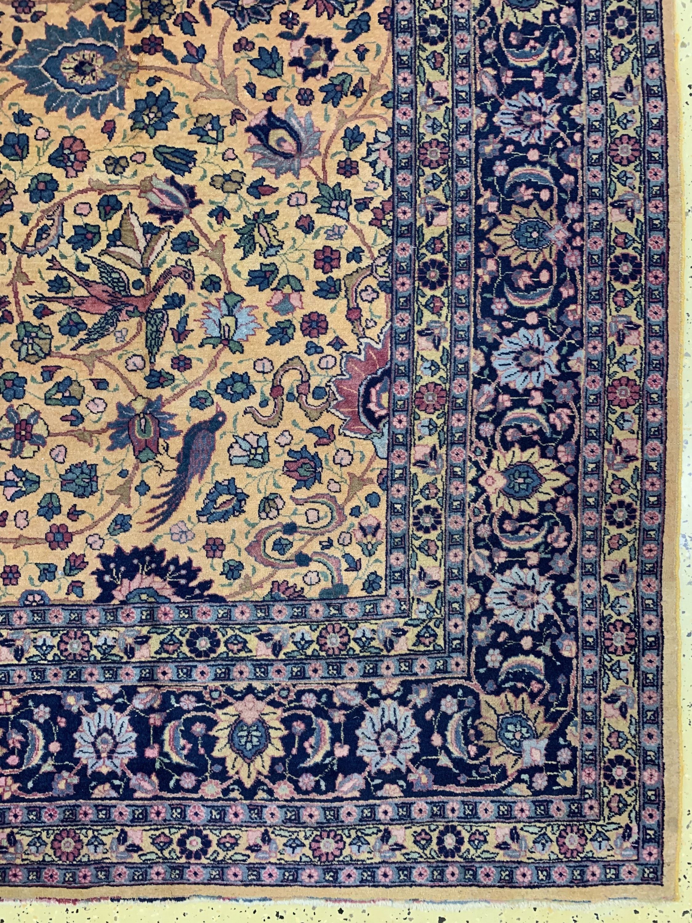 Detail a: Täbriz fein alt, Persien, Anfang 20.Jhd, Wolle auf Baumwolle, ca. 370 x 282 cm, EHZ: 2-3